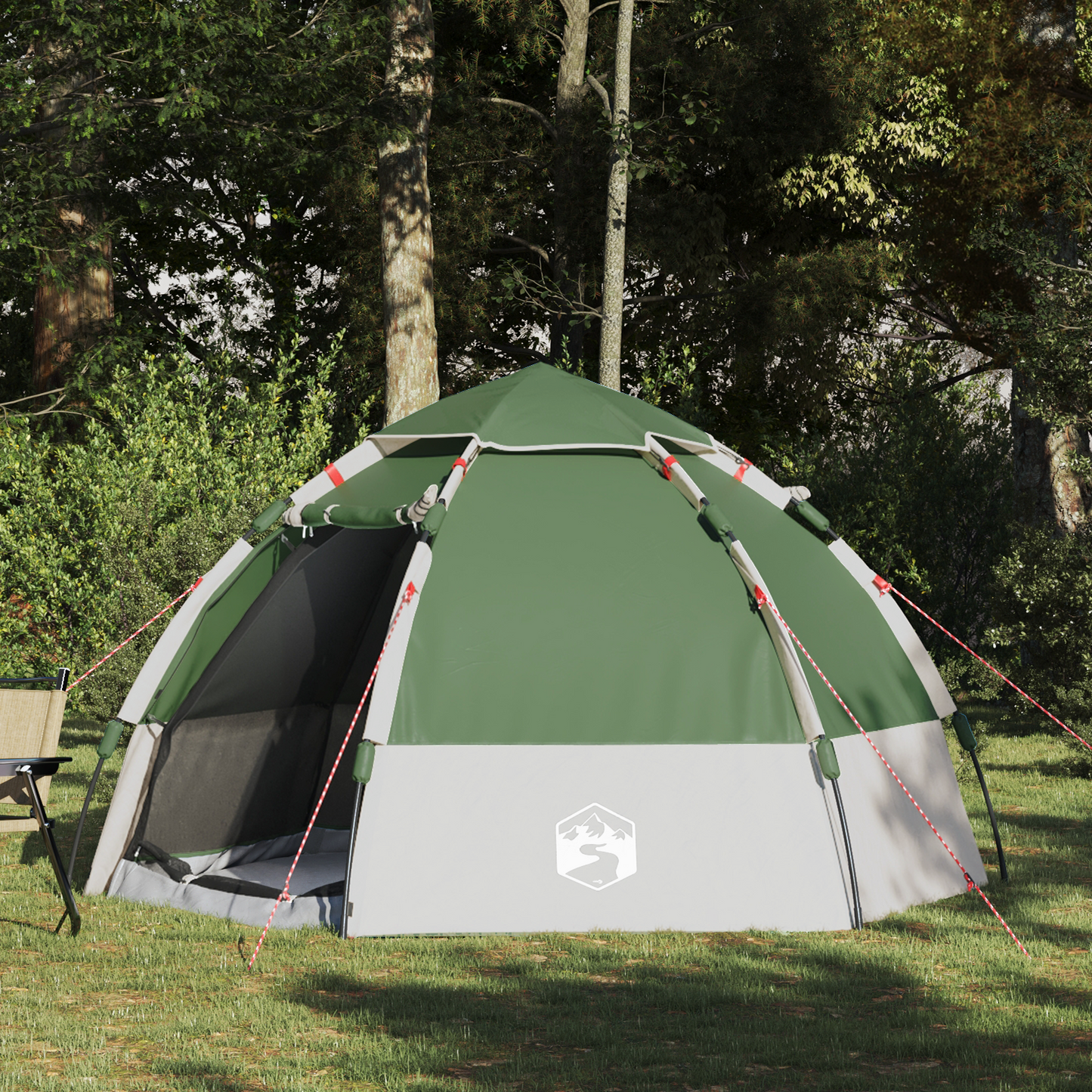 Instant Tent with Rainfly 4-Person Quick-Release Green