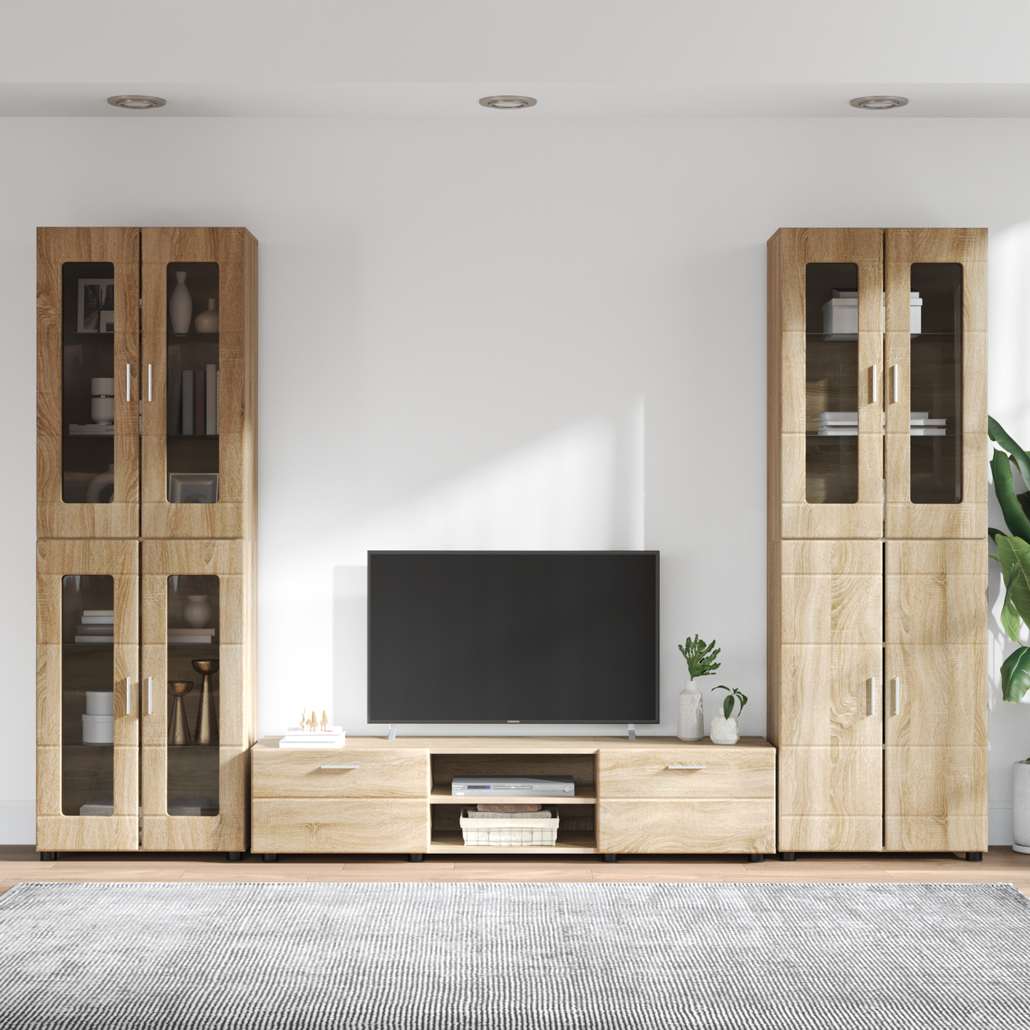 TV Cabinet Set FLORIN 3 pcs Sonoma Oak Engineered Wood