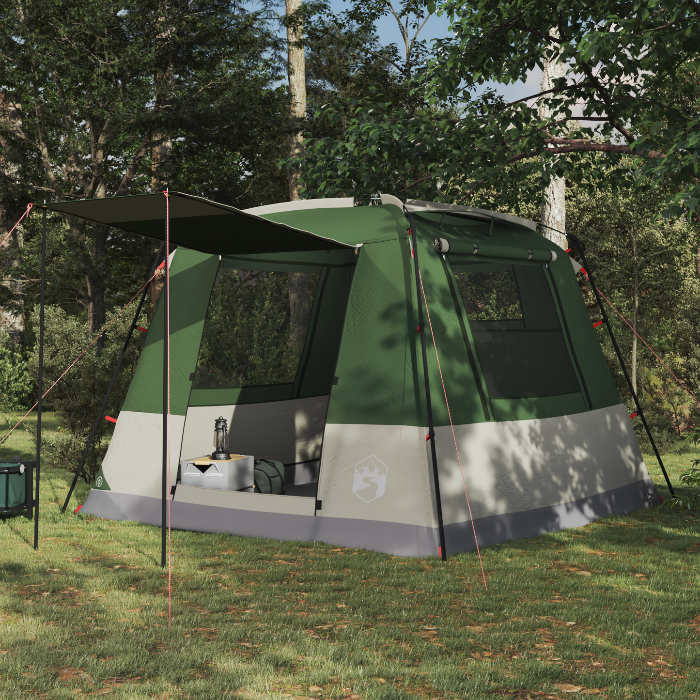 Party Tent Green 10-Person 185T Polyester with PU Coating