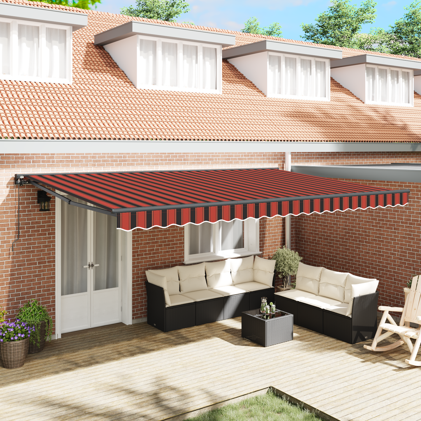 Awning Frame Orange and Black 500 x 300 cm
