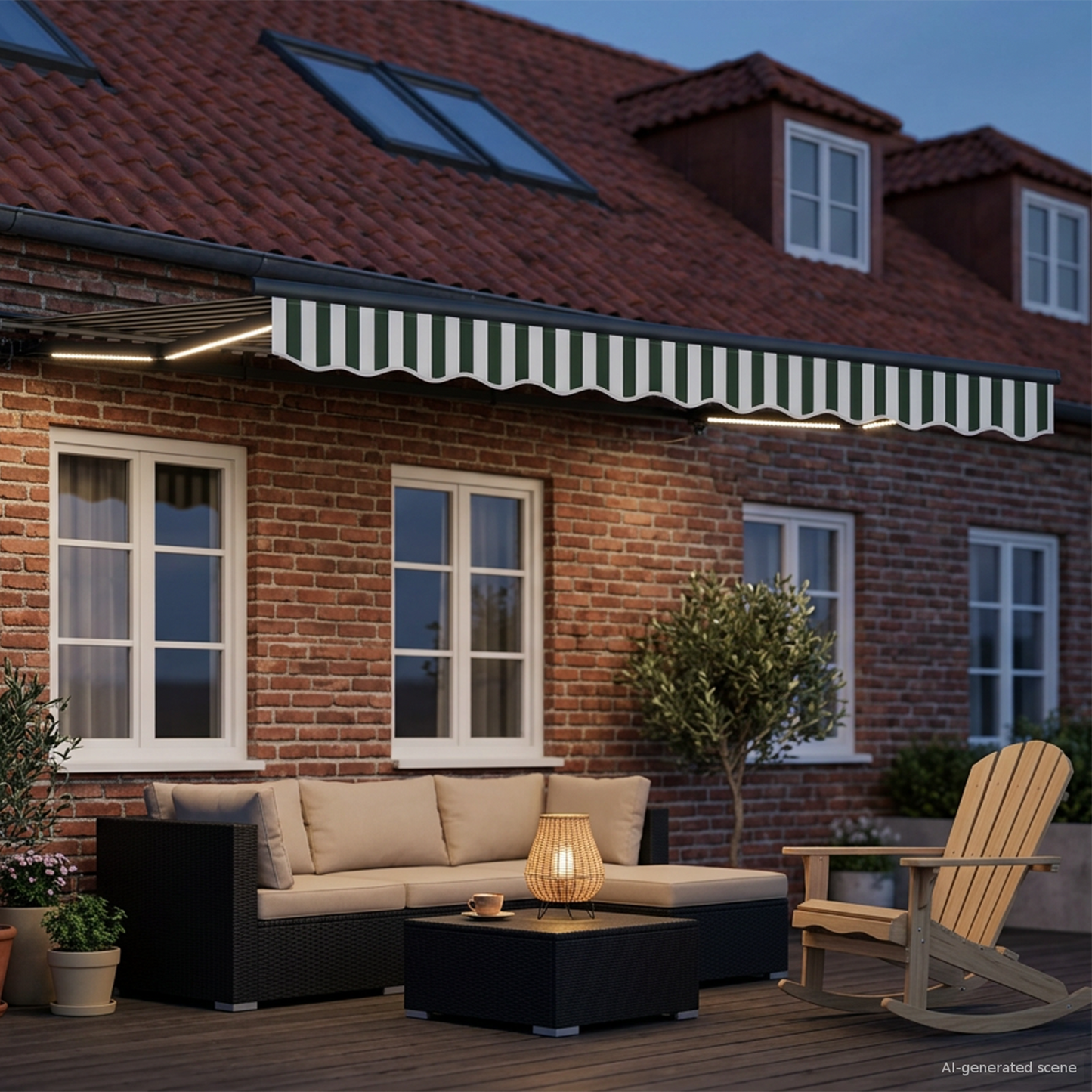 Manual Awning Frame with LEDs 3 x 2.5 m