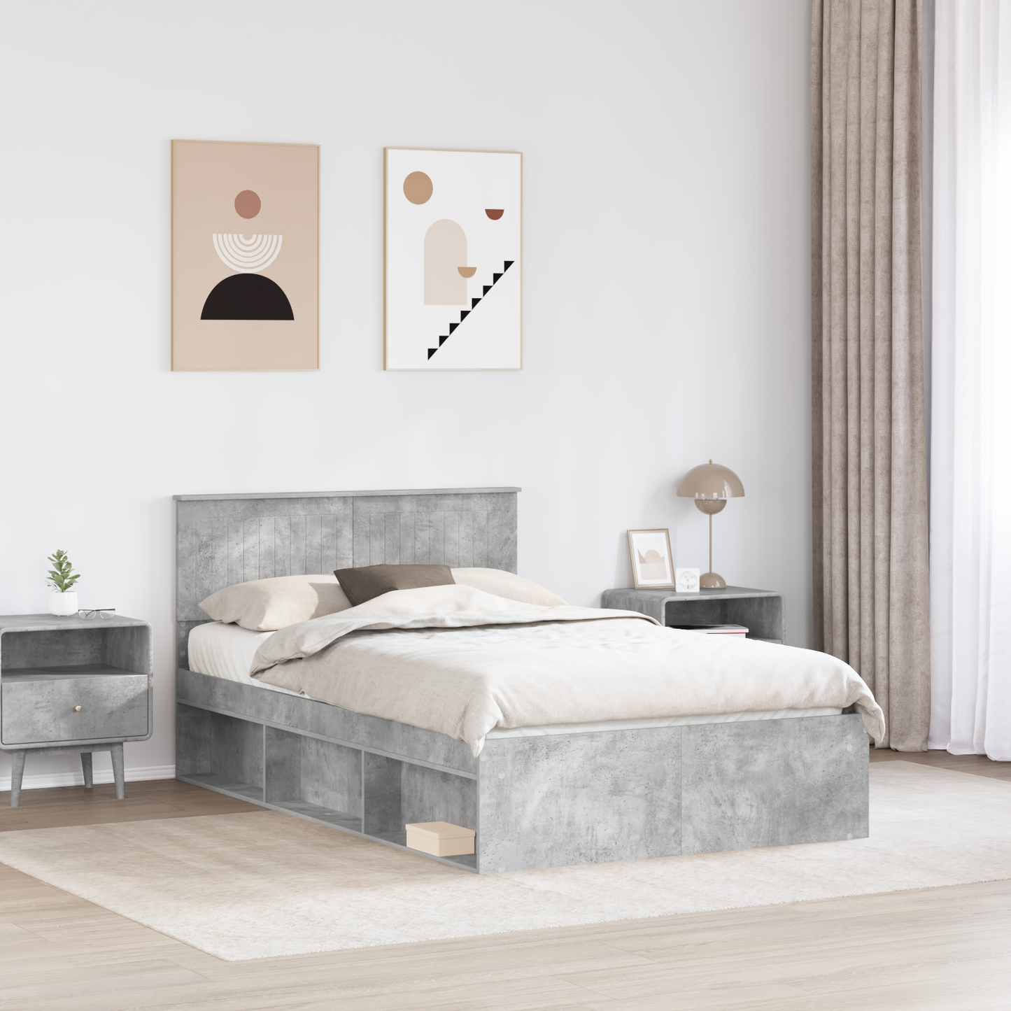 Bed Frame with Headboard Concerte 120 x 200 cm Solid Pine Wood