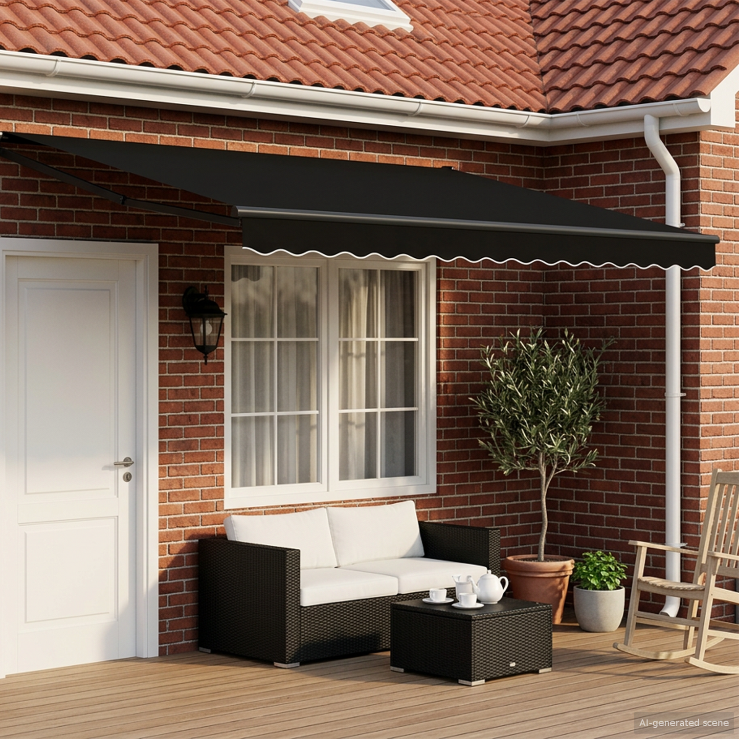 Electric Retractable Awning Black and Anthracite 4 x 3 m