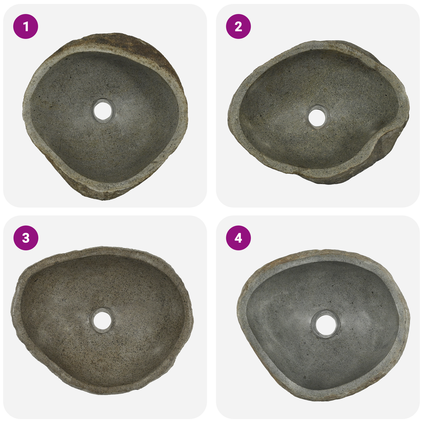 Riverstone basin Light Grey 45 x 35 x 15 cm River Stone