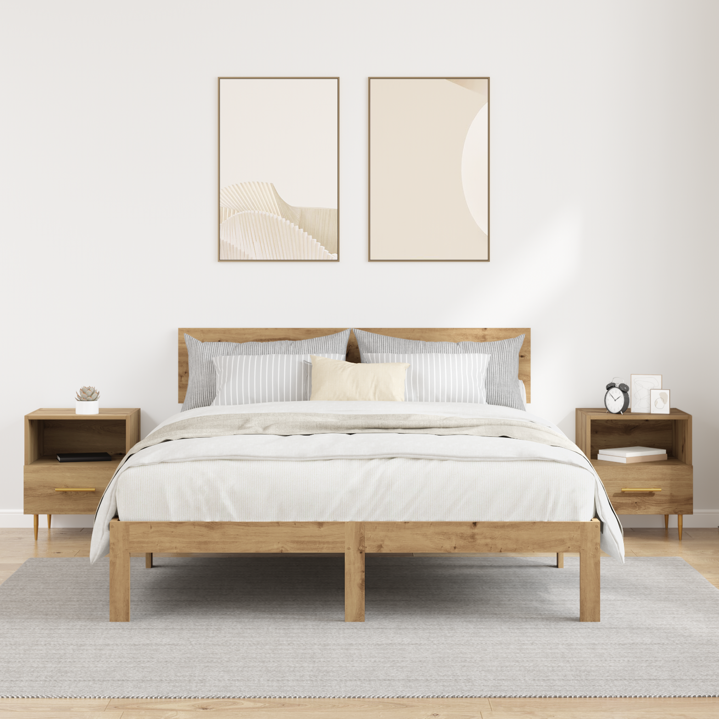 Bedside Table 2 pcs Brown 40 x 35 x 47.5 cm Engineered Wood
