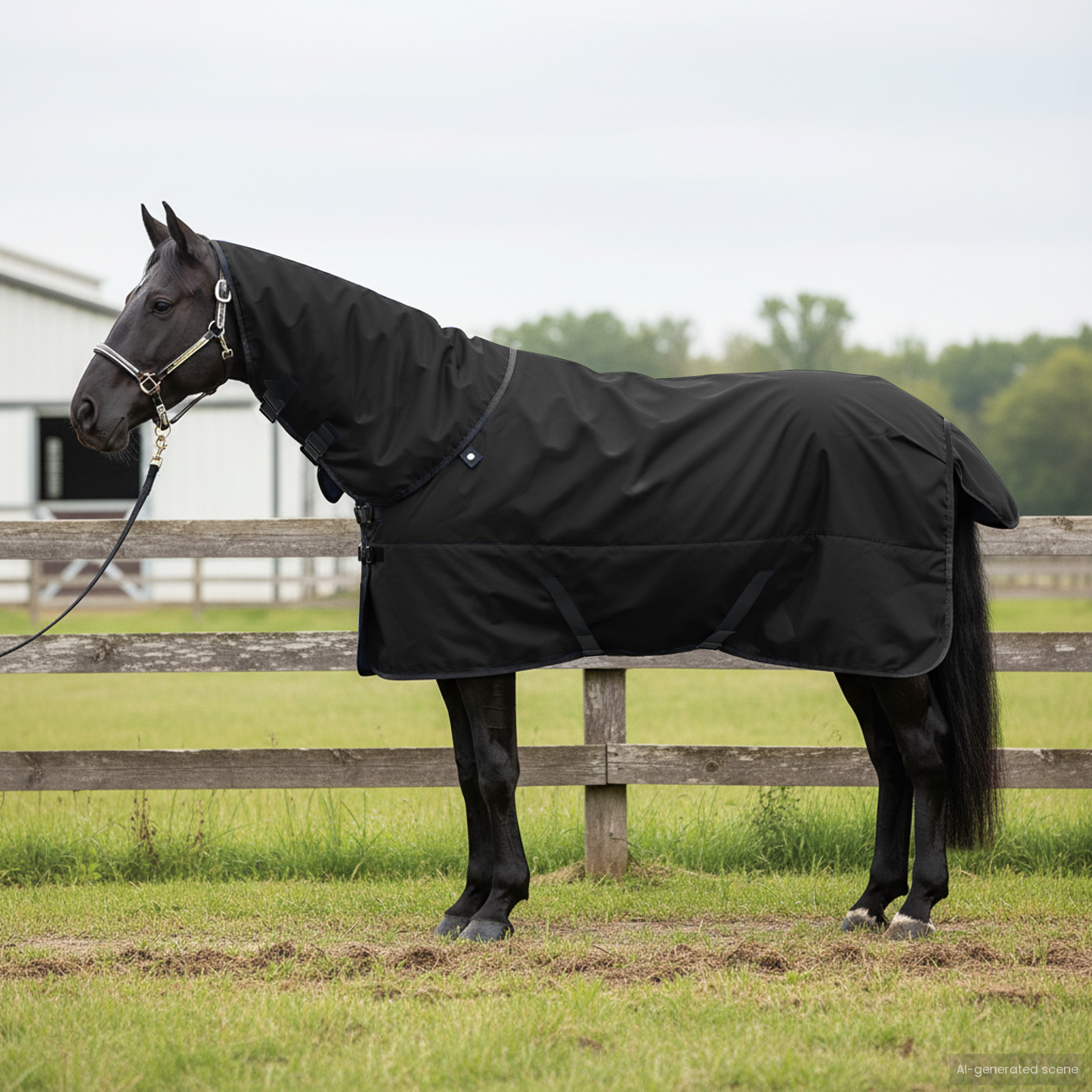 Horse Blanket Full Black 115 cm Polyester