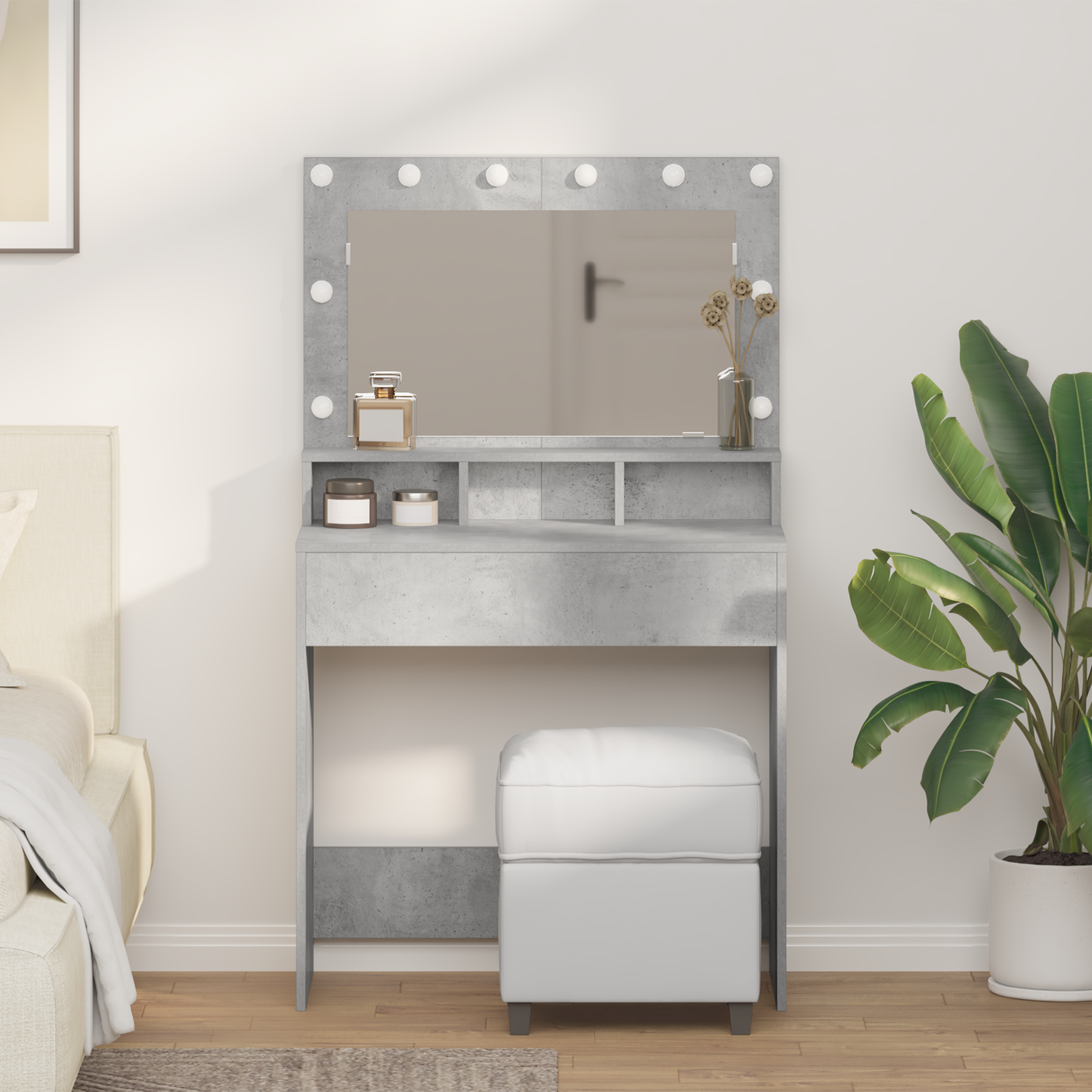 Dressing Table Concrete Grey 78.5 x 41 x 135 cm Engineered Wood