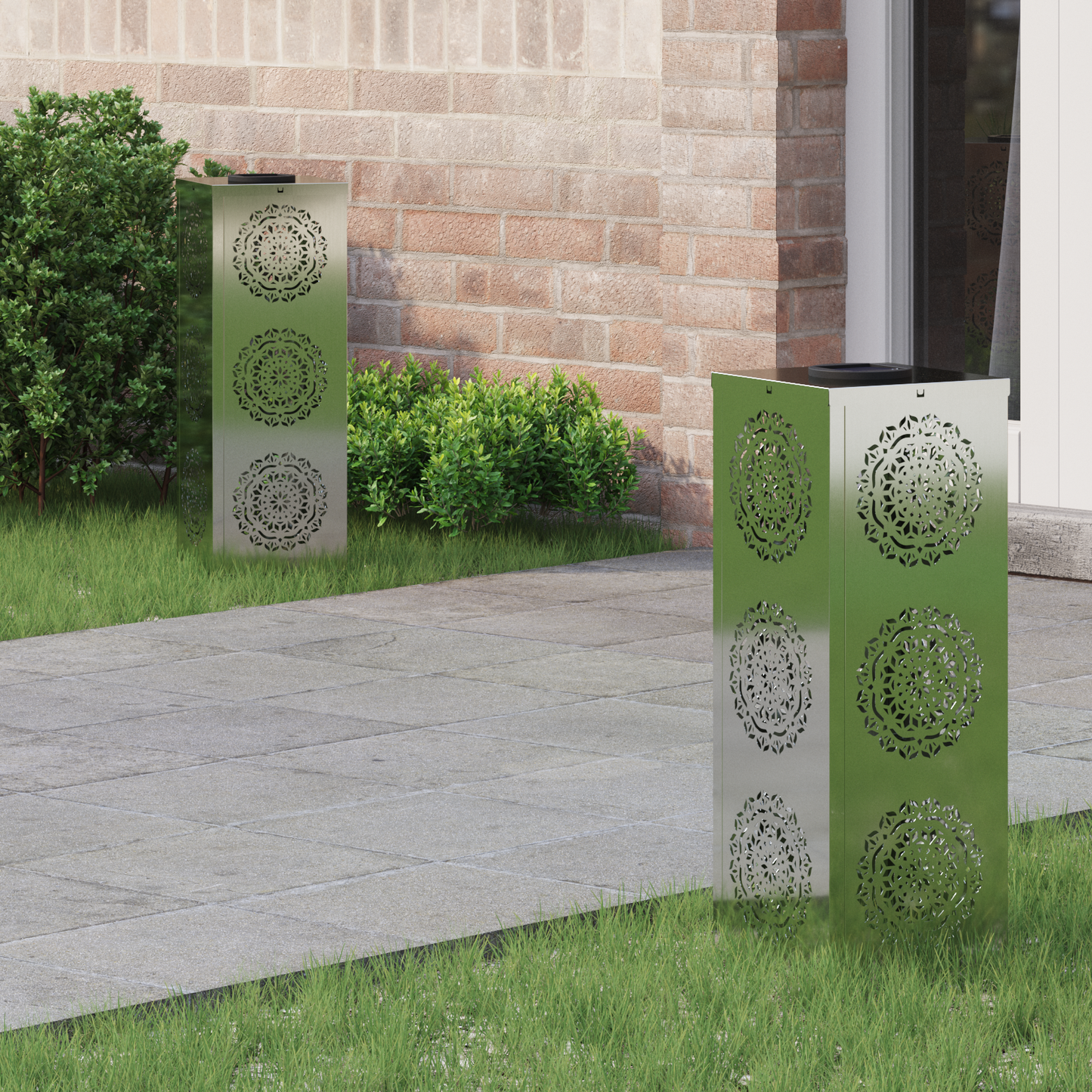 Solar LED Pathway Light 2 pcs Silver Galvanized Steel