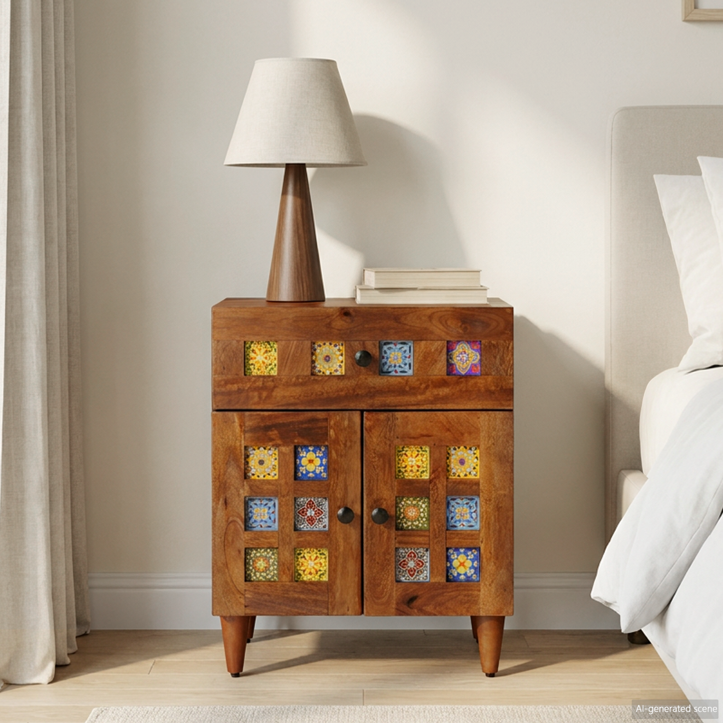 Bedside Cabinet Brown 50 x 33 x 60 cm Solid Mango Wood