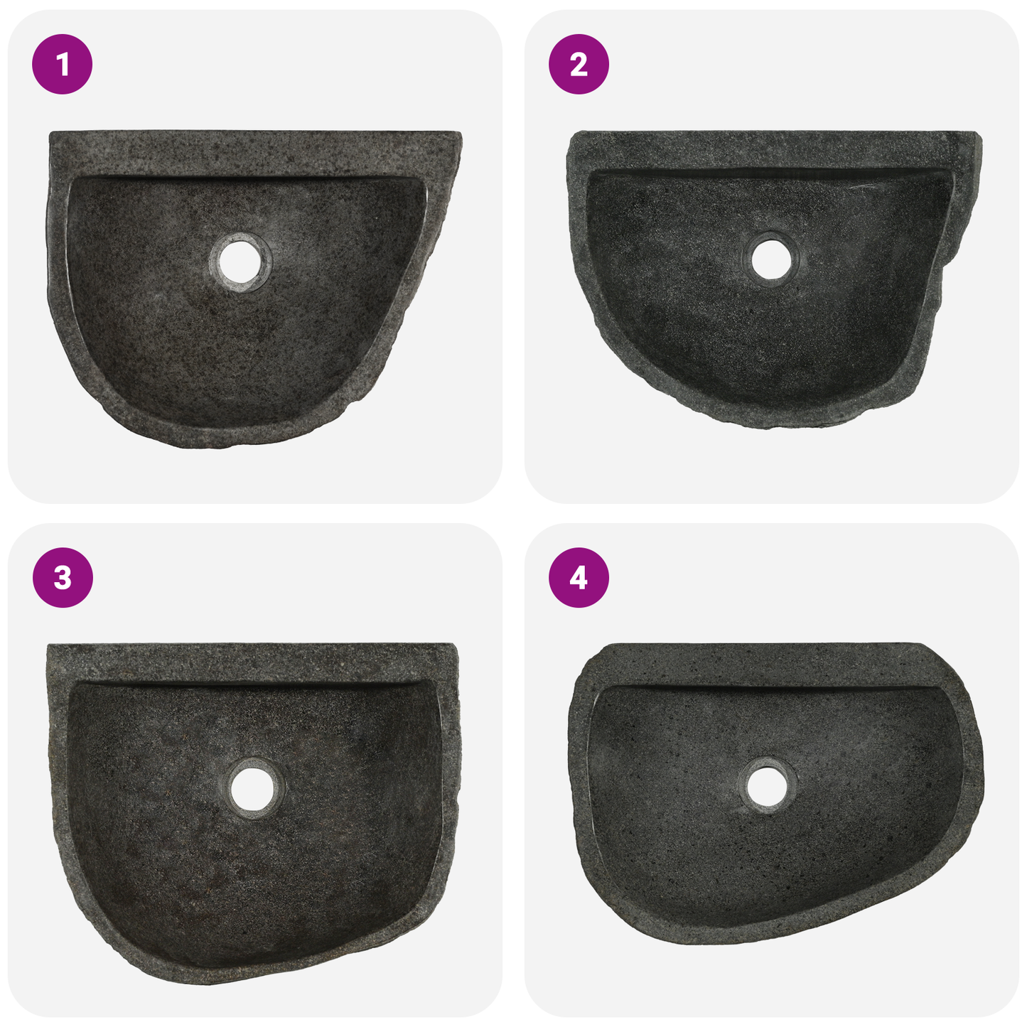 Wall-mounted Basin Grey 45 x 35 x 15 cm River Stone