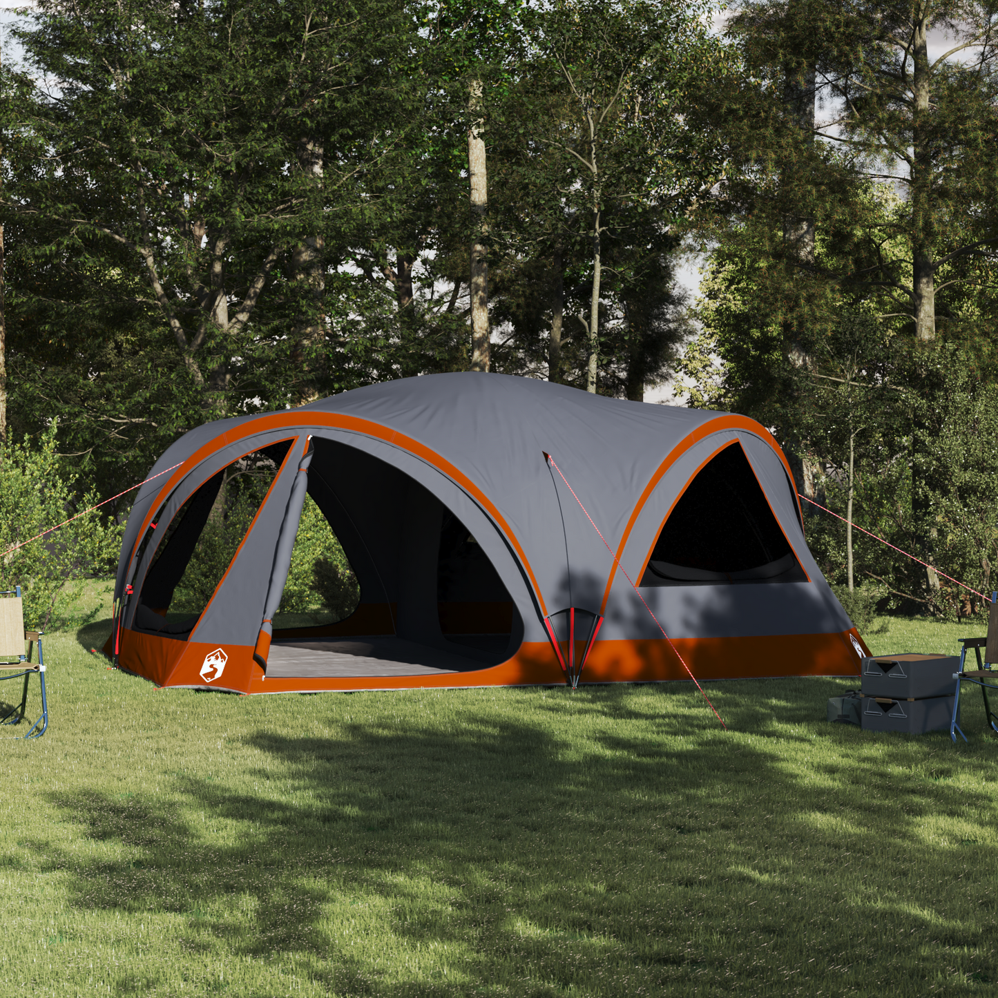 Family Tent 10-Person Grey and Orange 460 x 430 x 214 cm