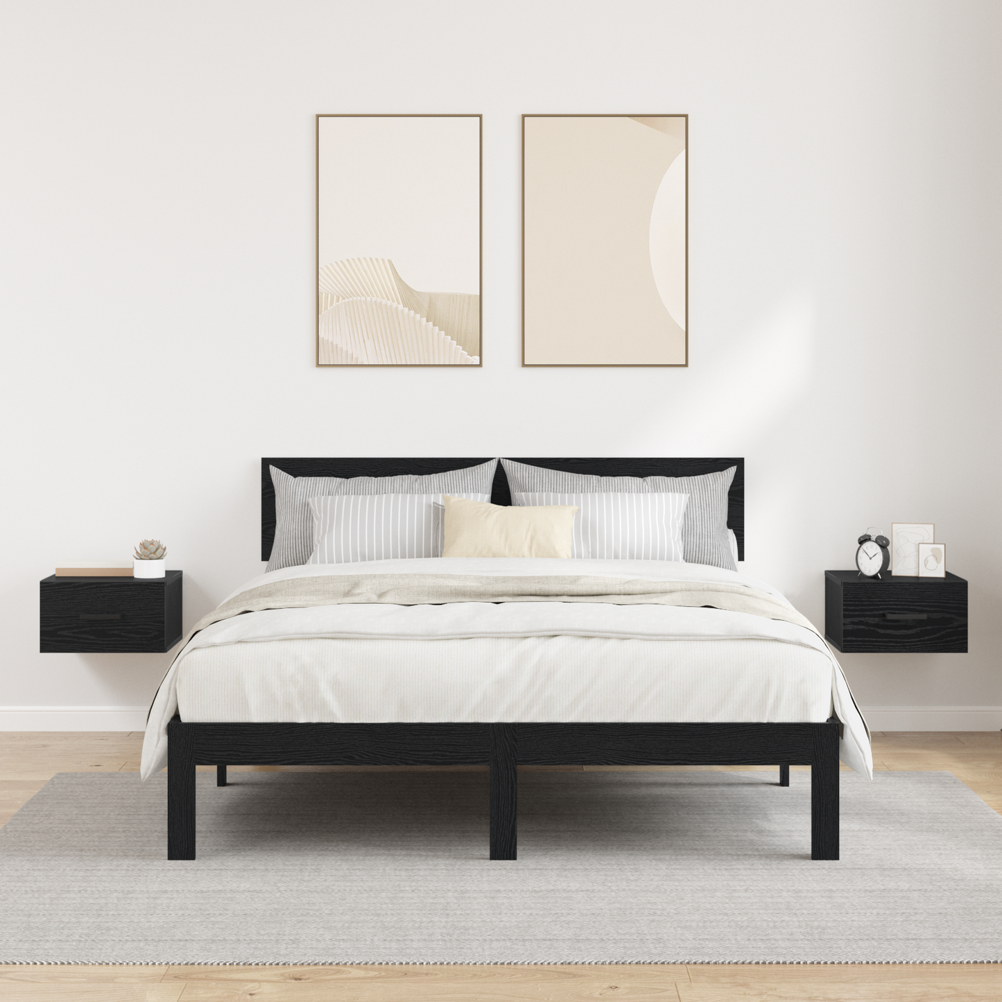 Bedside Cabinet 2 pcs Black oak 35 x 35 x 20 cm Engineered wood