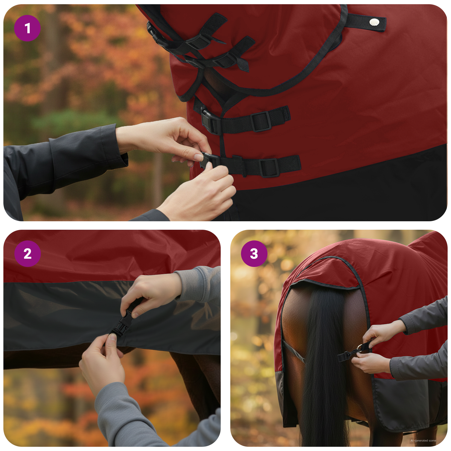 Horse Blanket Bordeaux and Black 105 cm Polyester