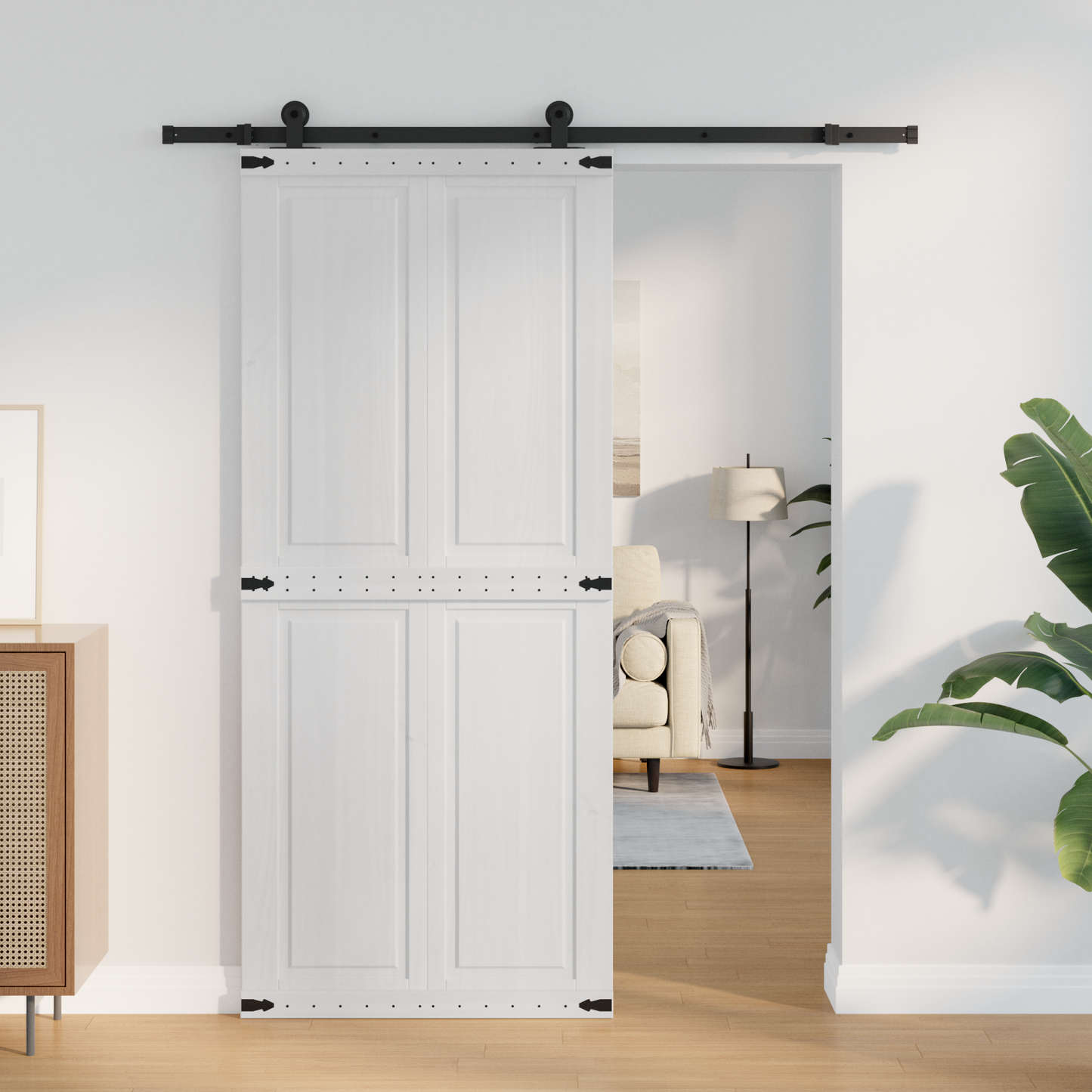 Barn Door Corona White 90 x 210 cm Solid Pine Wood