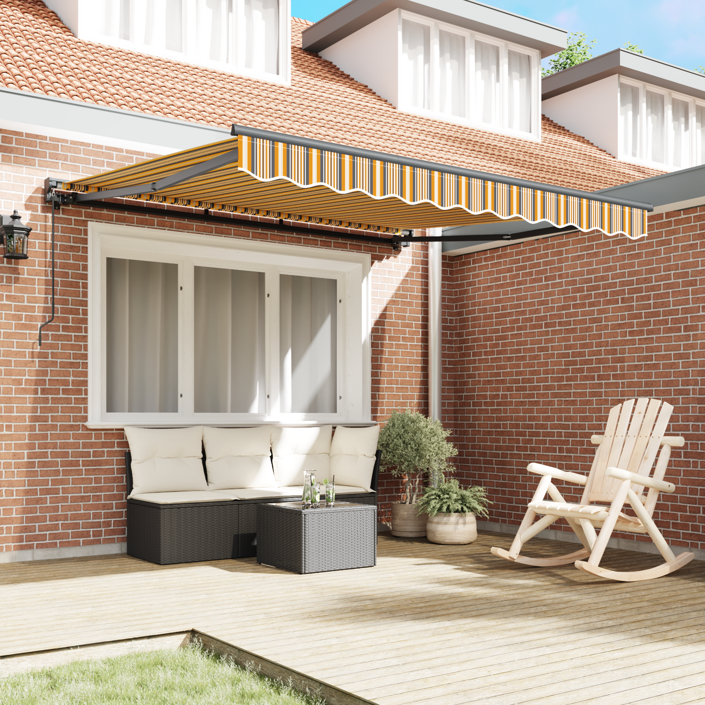Awning Frame Yellow and Grey 350 x 250 cm