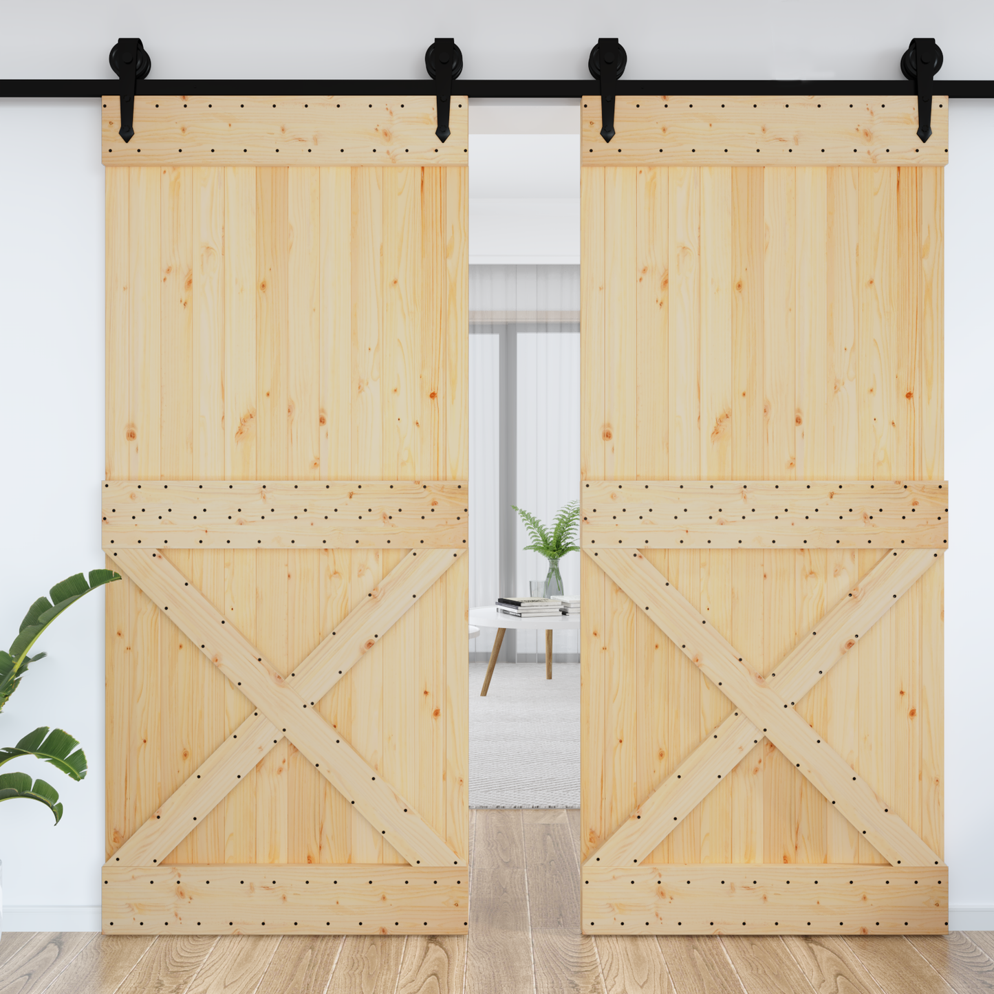 Door NARVIK Natural 100 x 210 cm Solid Pine Wood