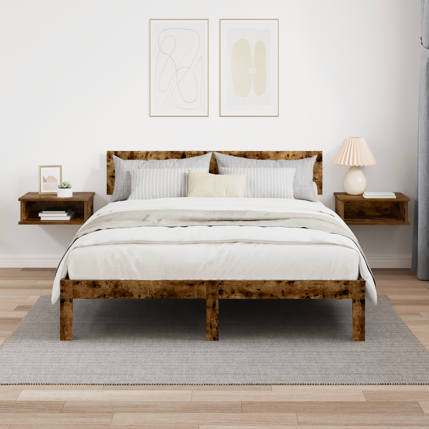 Bedside Table 2 pcs Smoked Oak 40 x 31 x 15 cm Engineered Wood