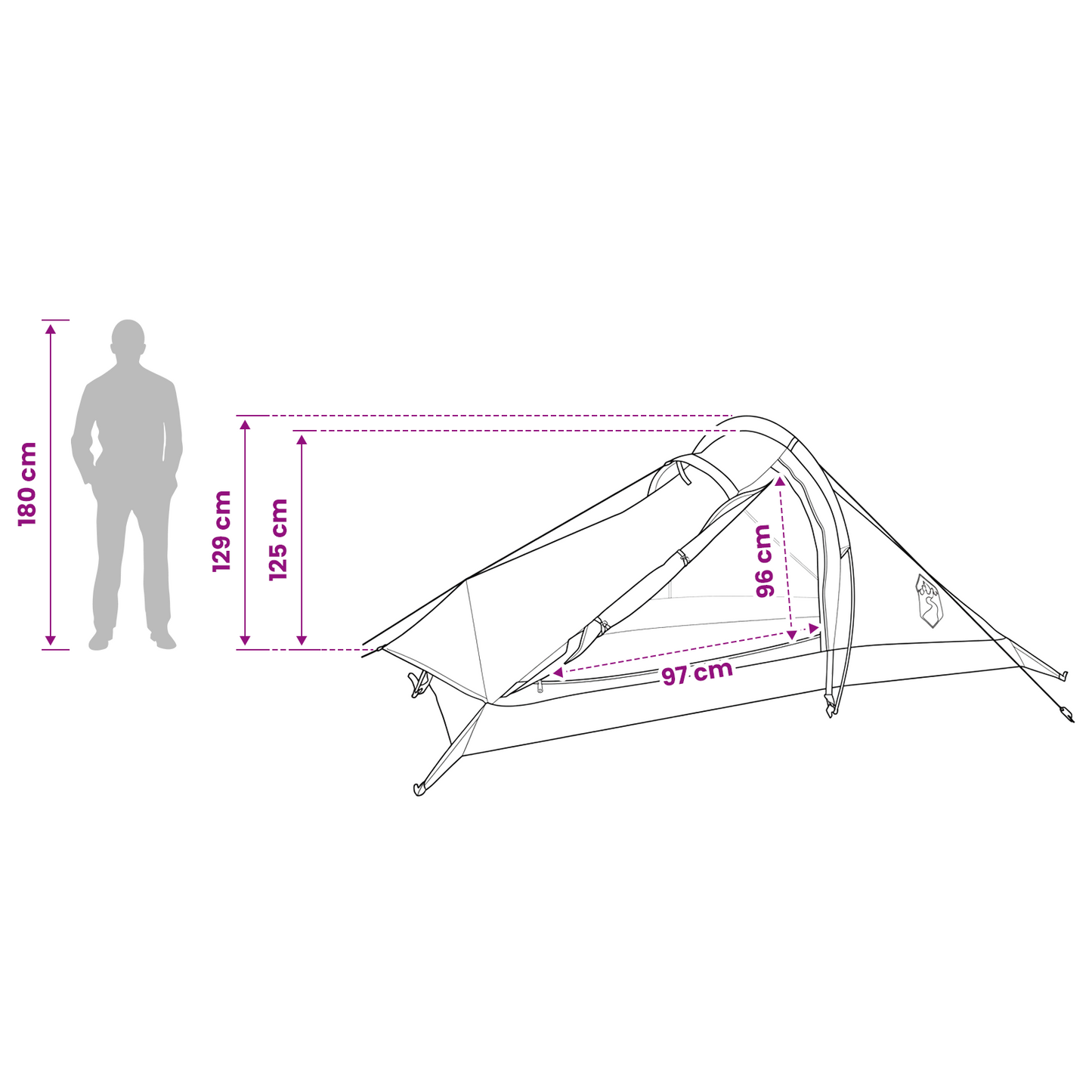 Backpacking Tent Grey and Orange 4-Person