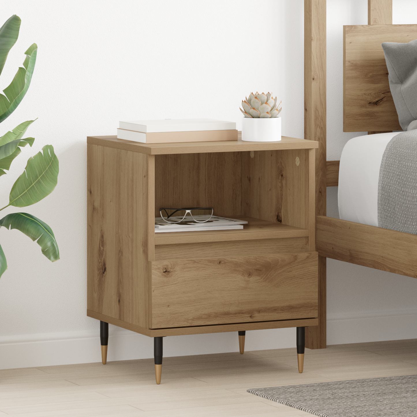 Bedside Cabinet Artisan Oak 40 x 35 x 50 cm Engineered Wood