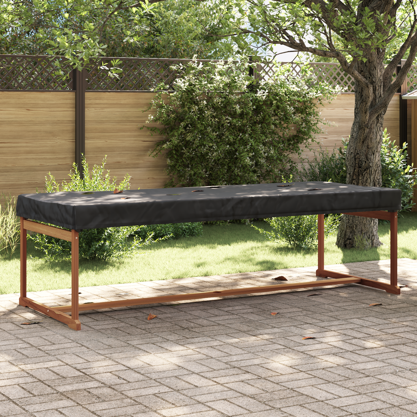 Table Cover Plain Black 102 x 262 x 15 cm Fabric