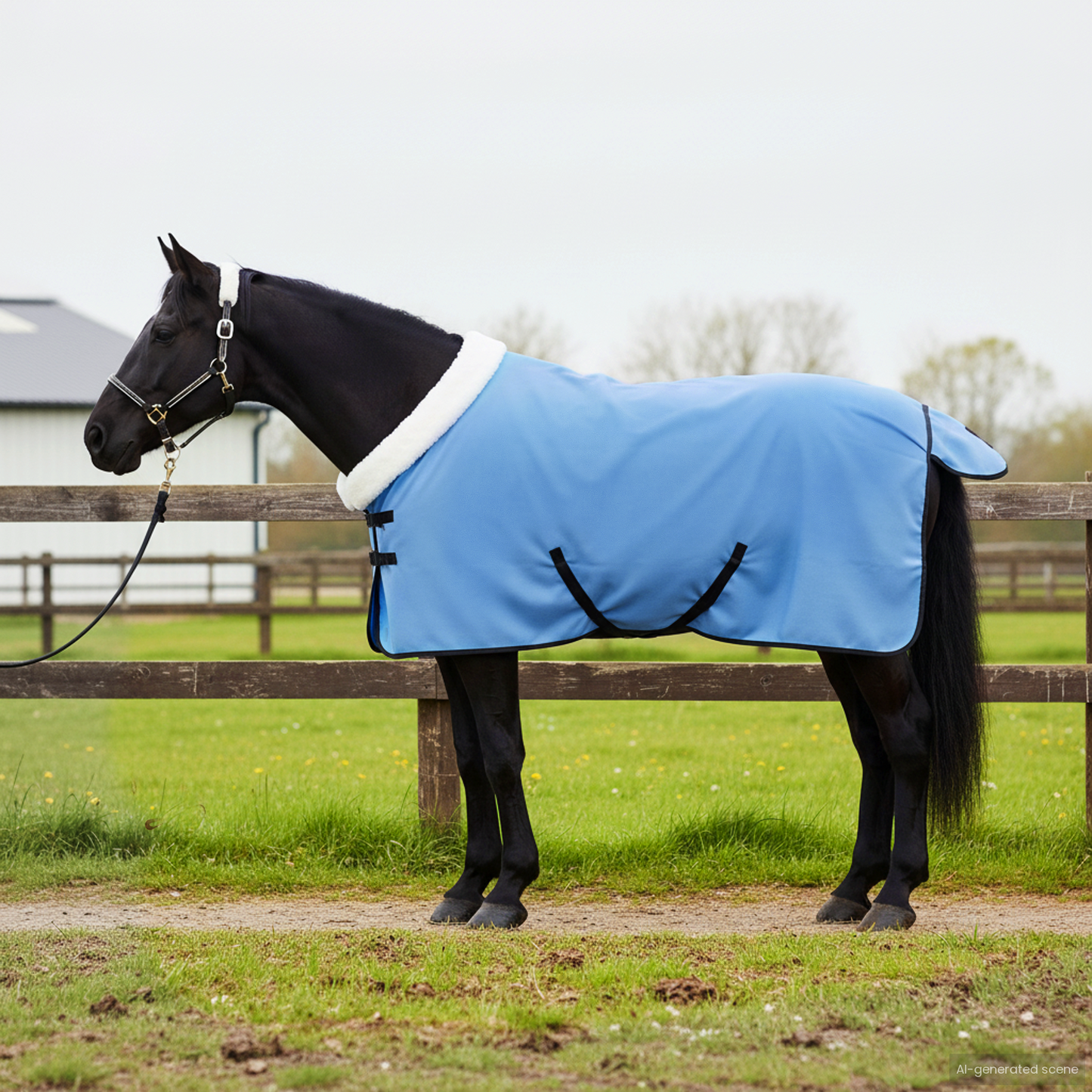 Horse Blanket Full Aqua 115 cm Polar fleece