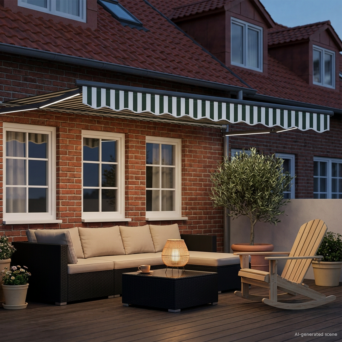 Manual Retractable Awning with LEDs 3 x 2.5 m