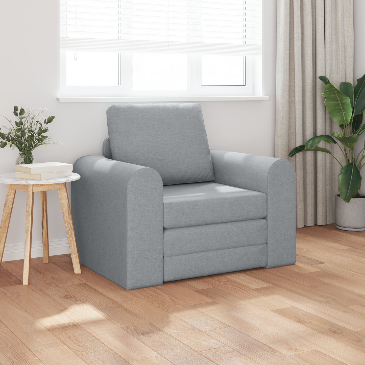 Folding Sofa Bed Light Grey 98 x 71 x 83 cm Fabric