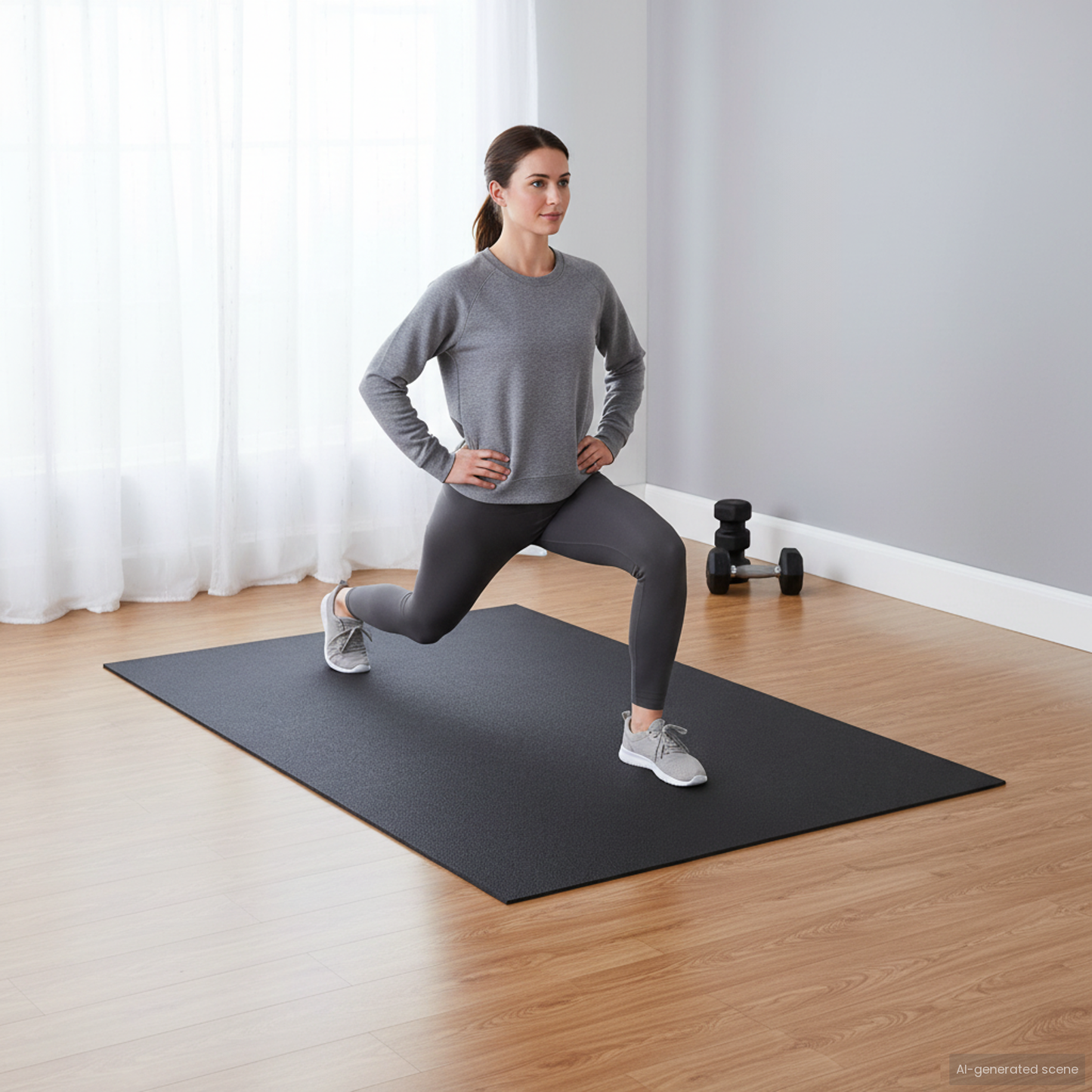 Sport Protection Mat Black 183 x 122 x 0.6 cm High-density PVC