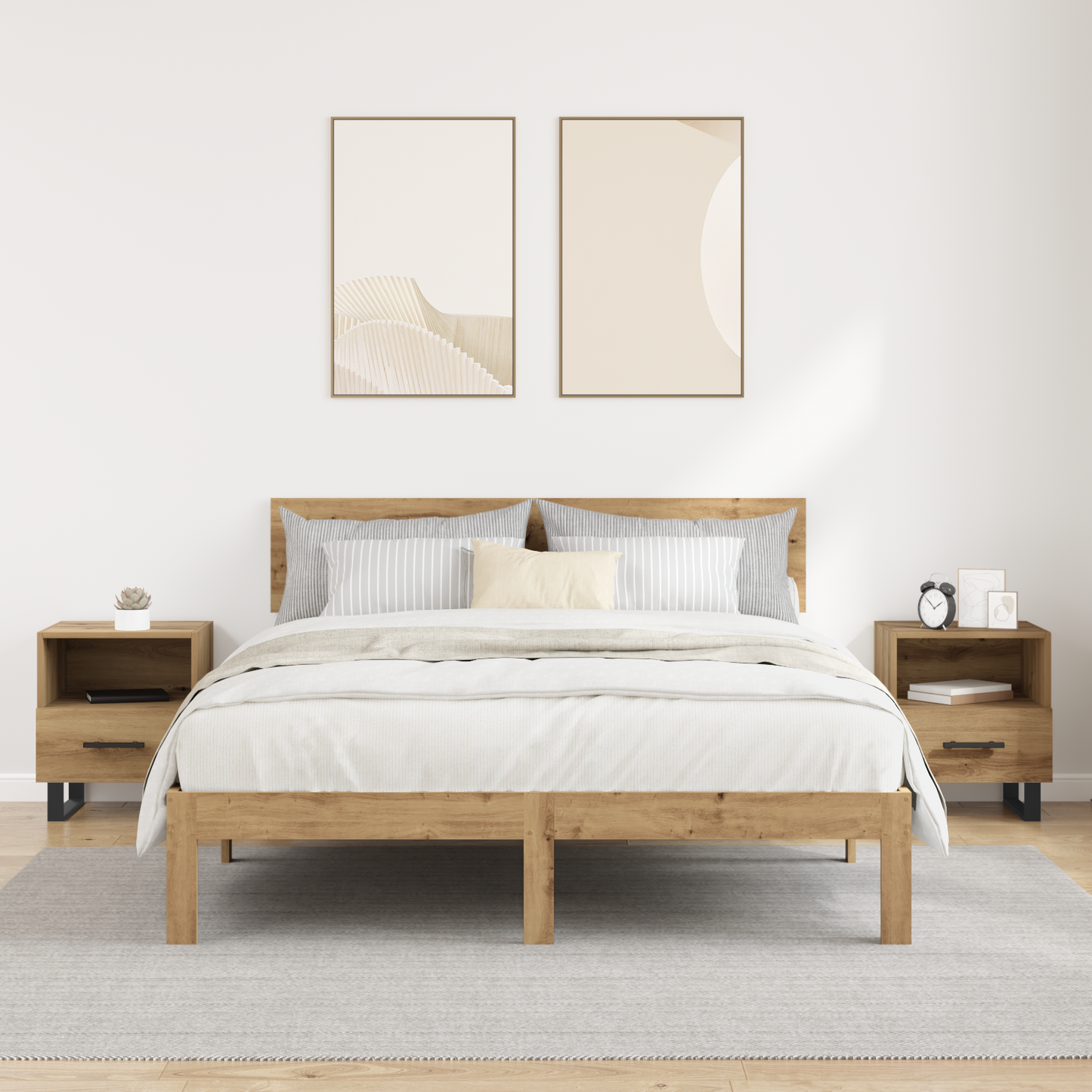 Bedside Cabinet with Drawer 2 pcs Artisan Oak 40 x 35 x 47.5 cm