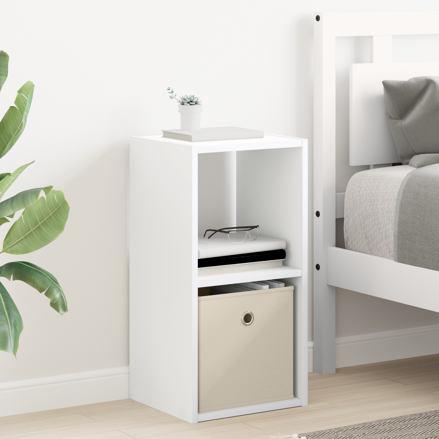 Bedside Table White 30.5 x 27 x 59.5 cm Engineered Wood