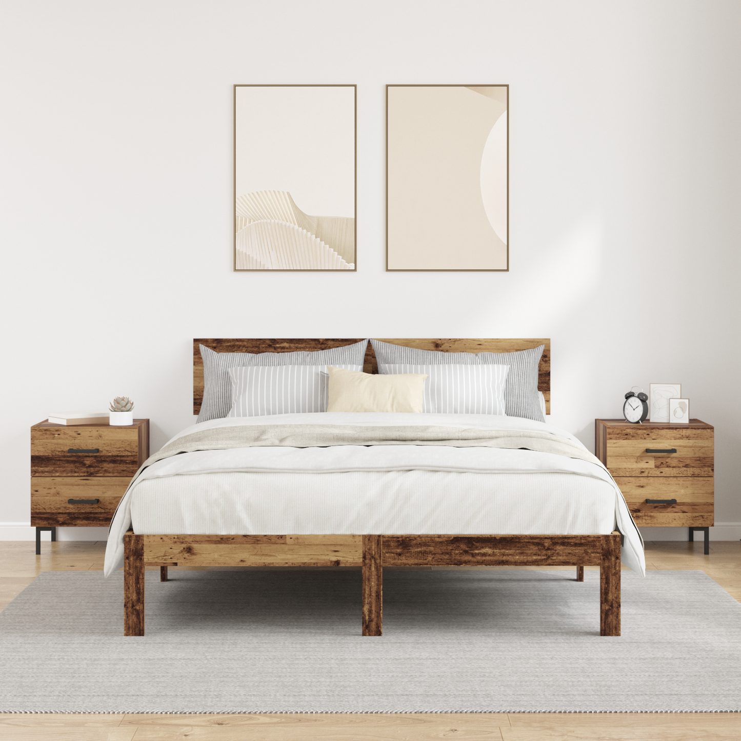 Bedside Cabinet with Drawer 2 pcs Old Wood 40 x 35 x 47.5 cm