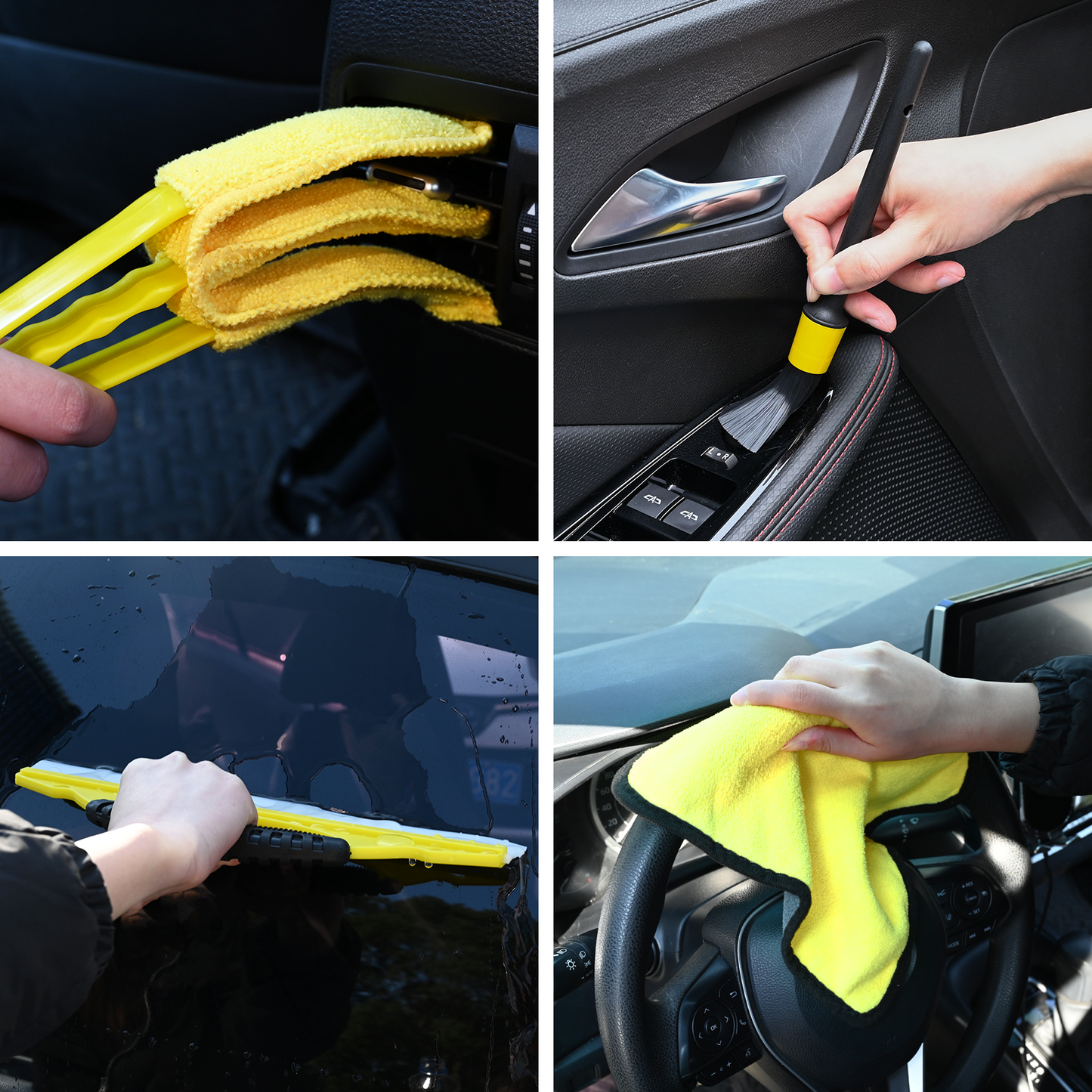 Car Brush Set Multicolour Poly Rattan