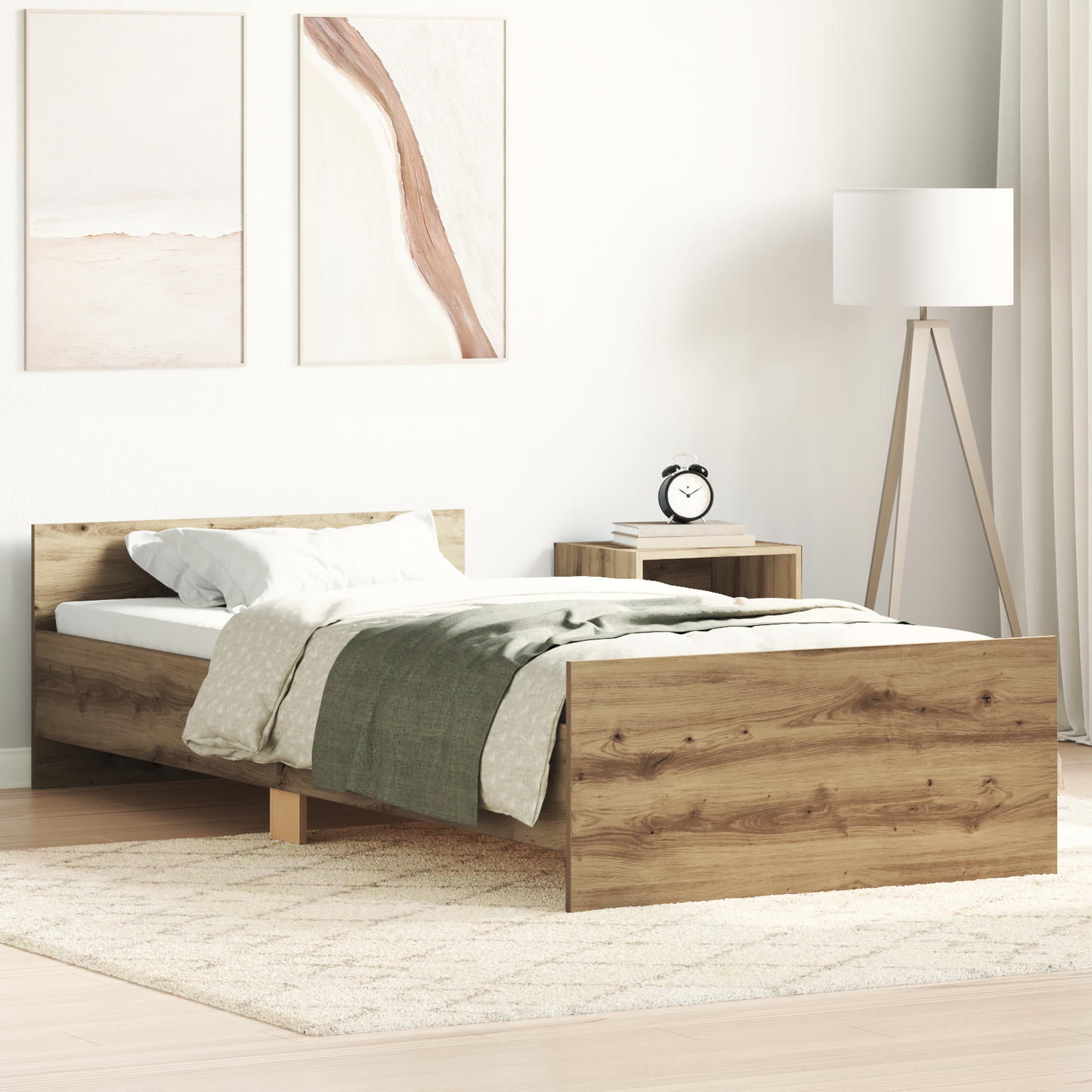 Bed Frame with Headboard Artisan Oak 80 x 200 cm