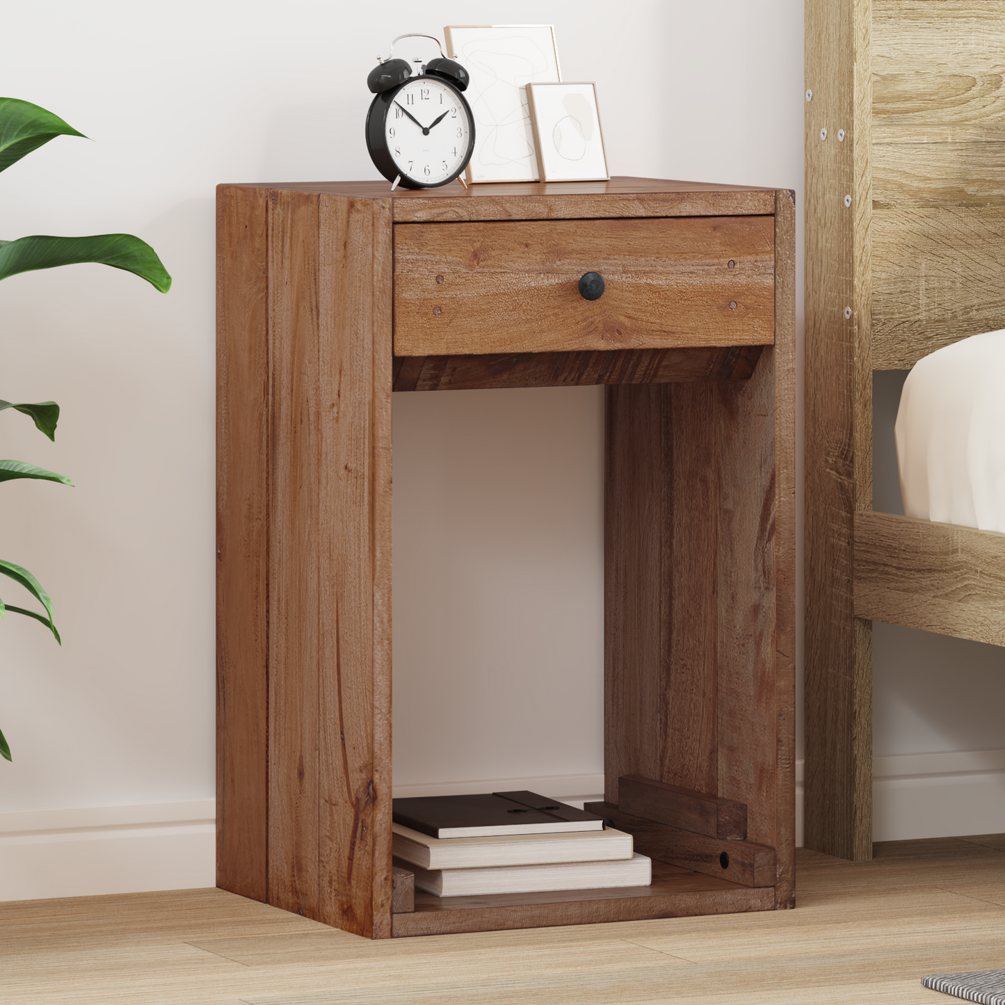 Bedside Table Brown 63 x 30 x 79 cm Solid Mahogany Wood