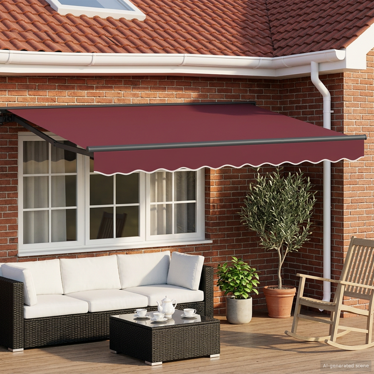 Manual Awning Frame with LEDs 3.5 x 2.5 m