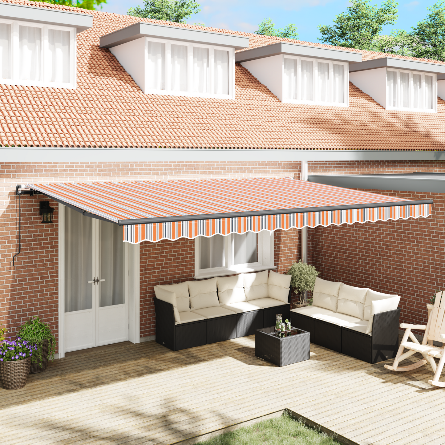 Retractable Awning Multicolour 500 x 350 cm