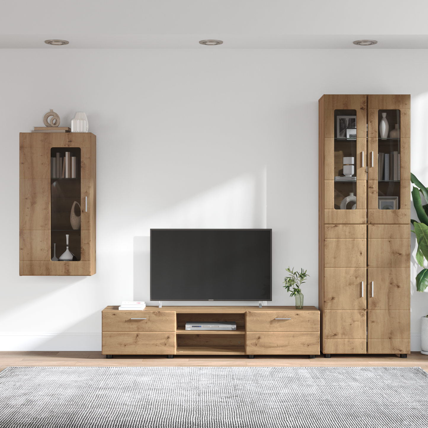 TV Cabinet Set FLORIN 3 pcs Artisan Oak Engineered Wood