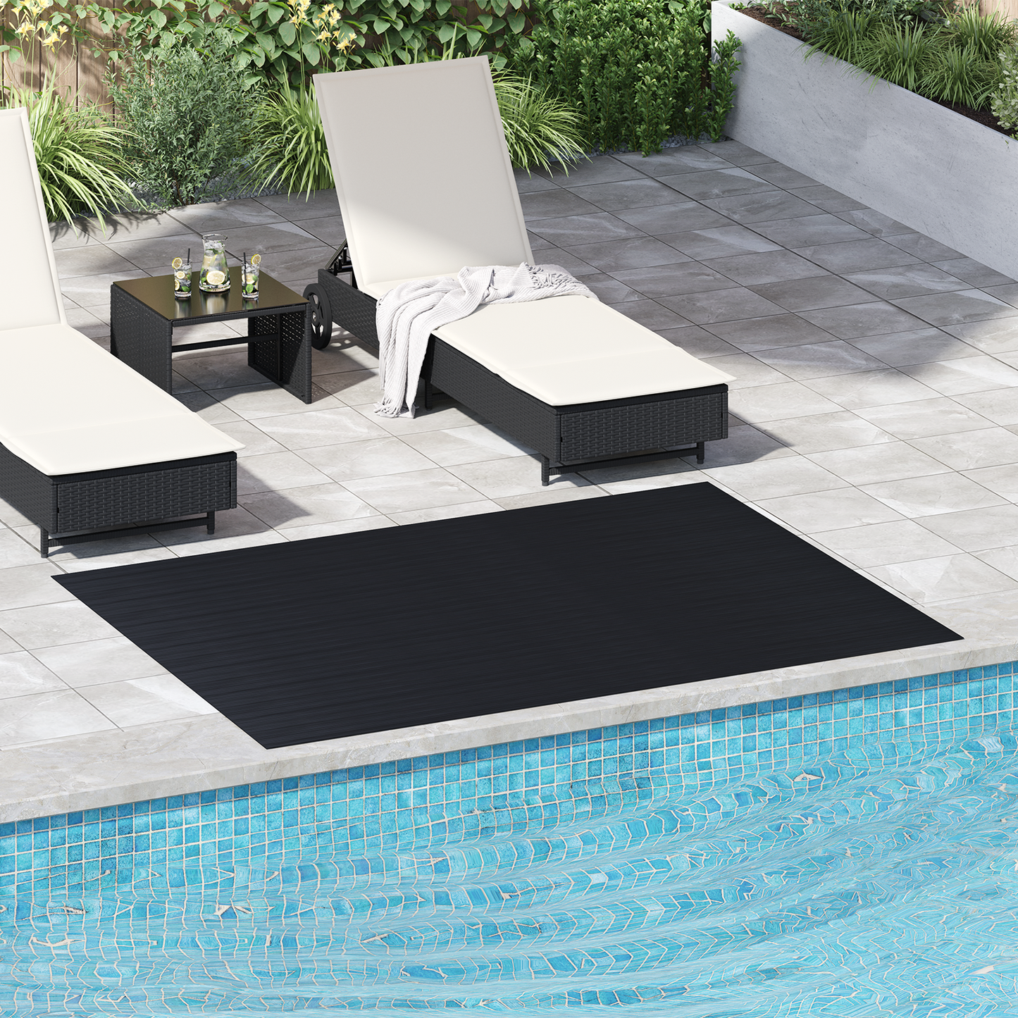 Floor Mat Black 1.5 x 2 m Rubber