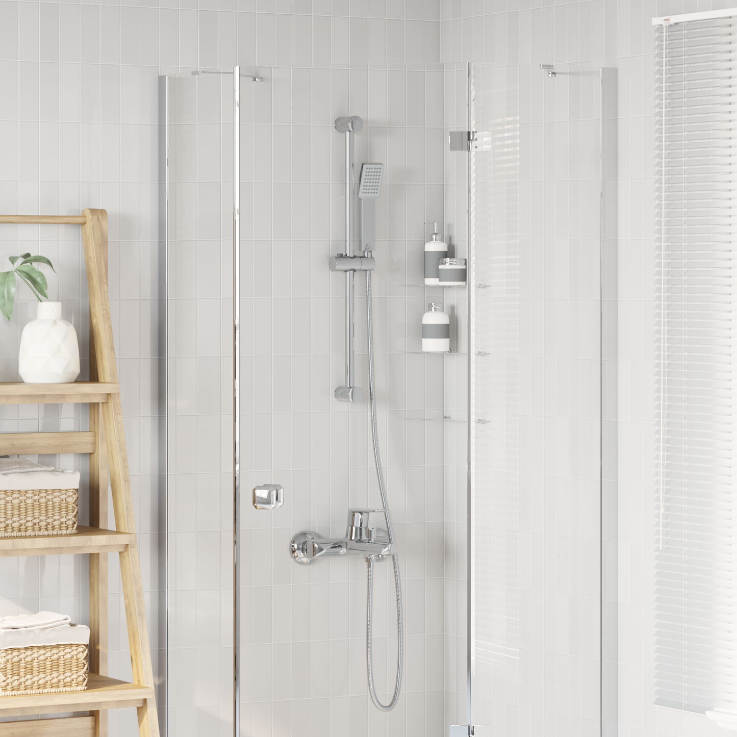 Shower System Set Chrome 70 cm Stainless Steel