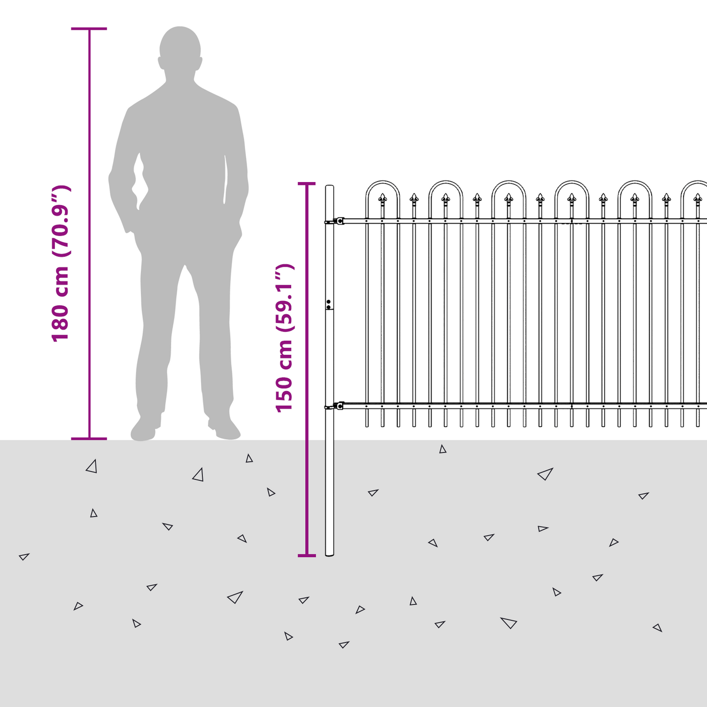 Spike Arch Fence DRONTEN Black