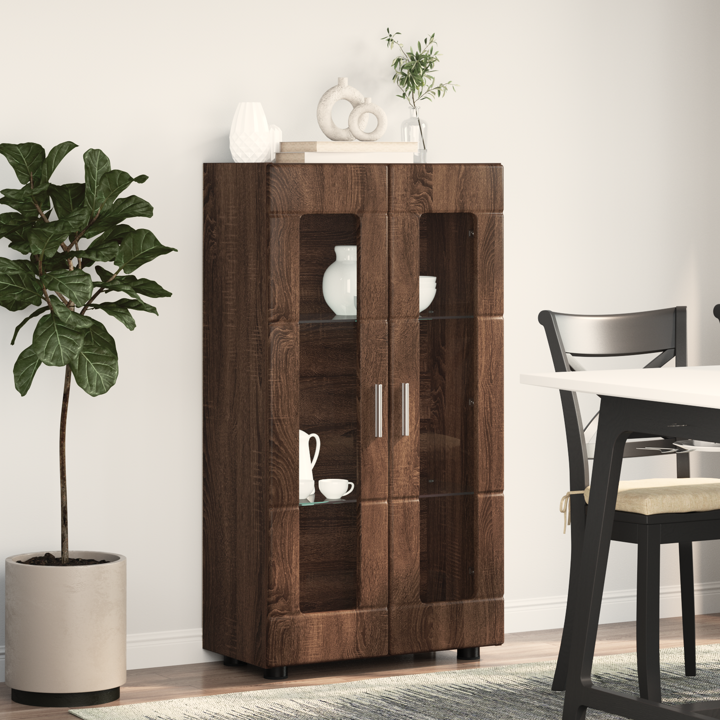 Sideboard FLORIN Brown Oak 55.5 x 29 x 100 cm Engineered Wood
