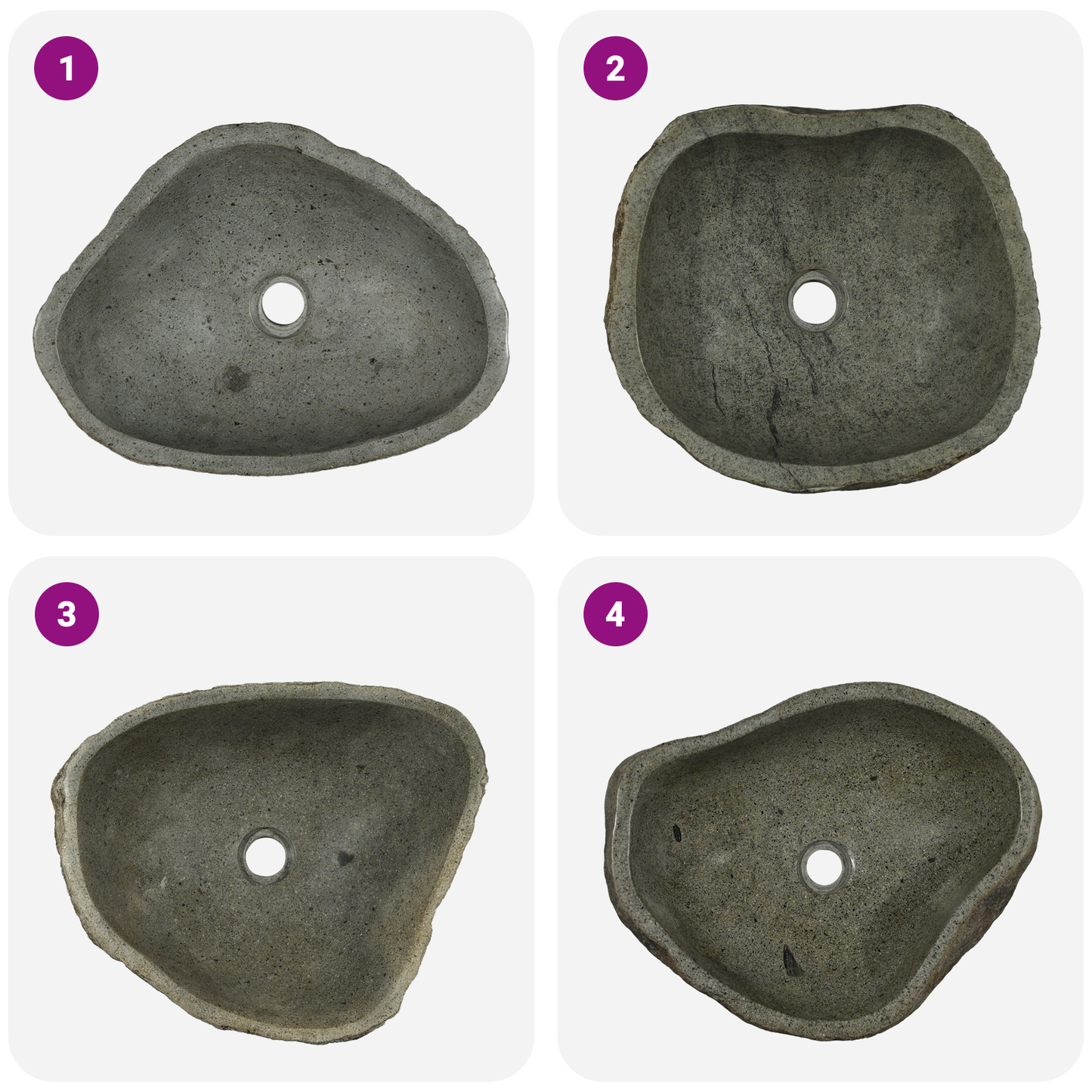 Riverstone basin Light Grey 52 x 40 x 15 cm River Stone