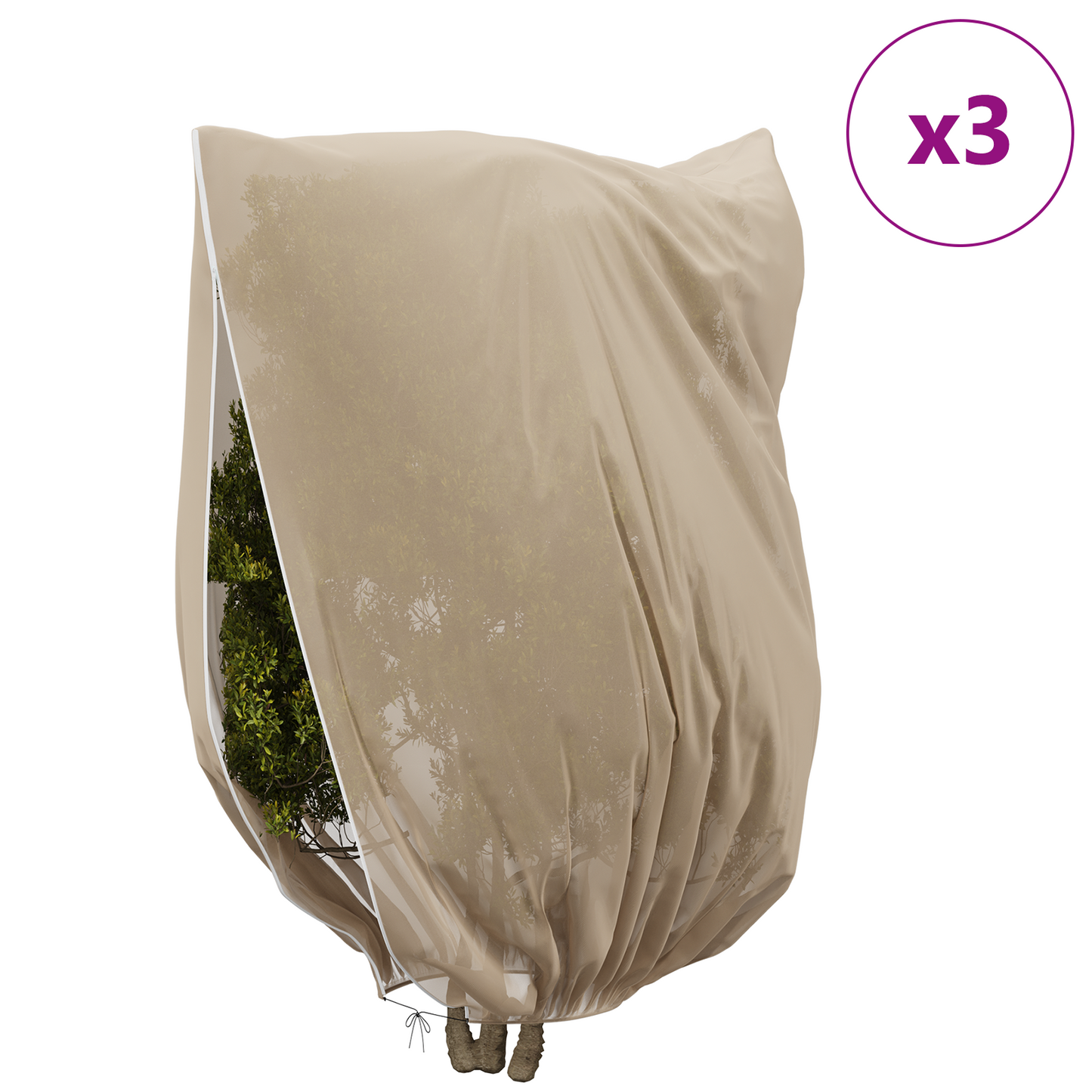 Frost Protection Plant Fleece Covers 3 pcs Beige 2.4 x 2 m