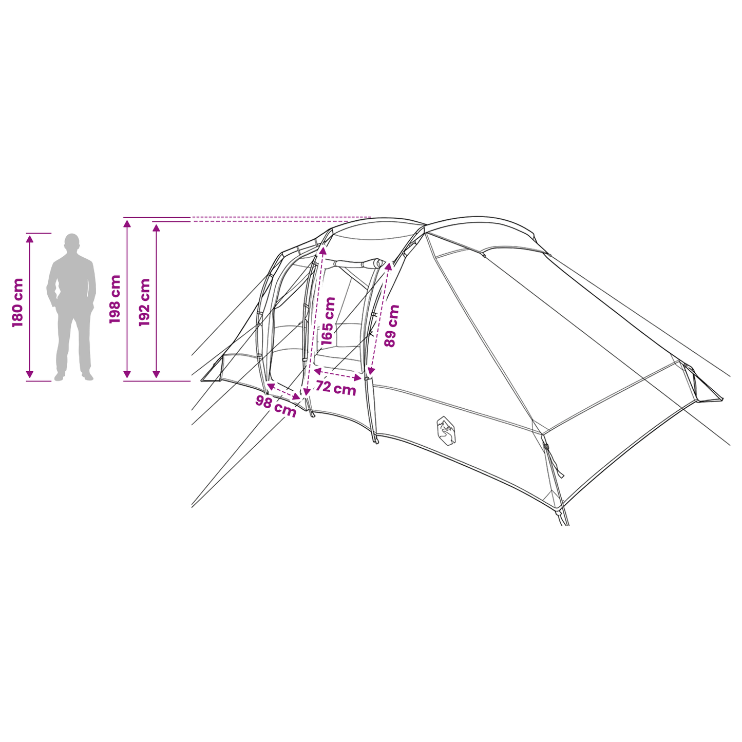 Instant Tent Green 524 x 232 x 192 cm