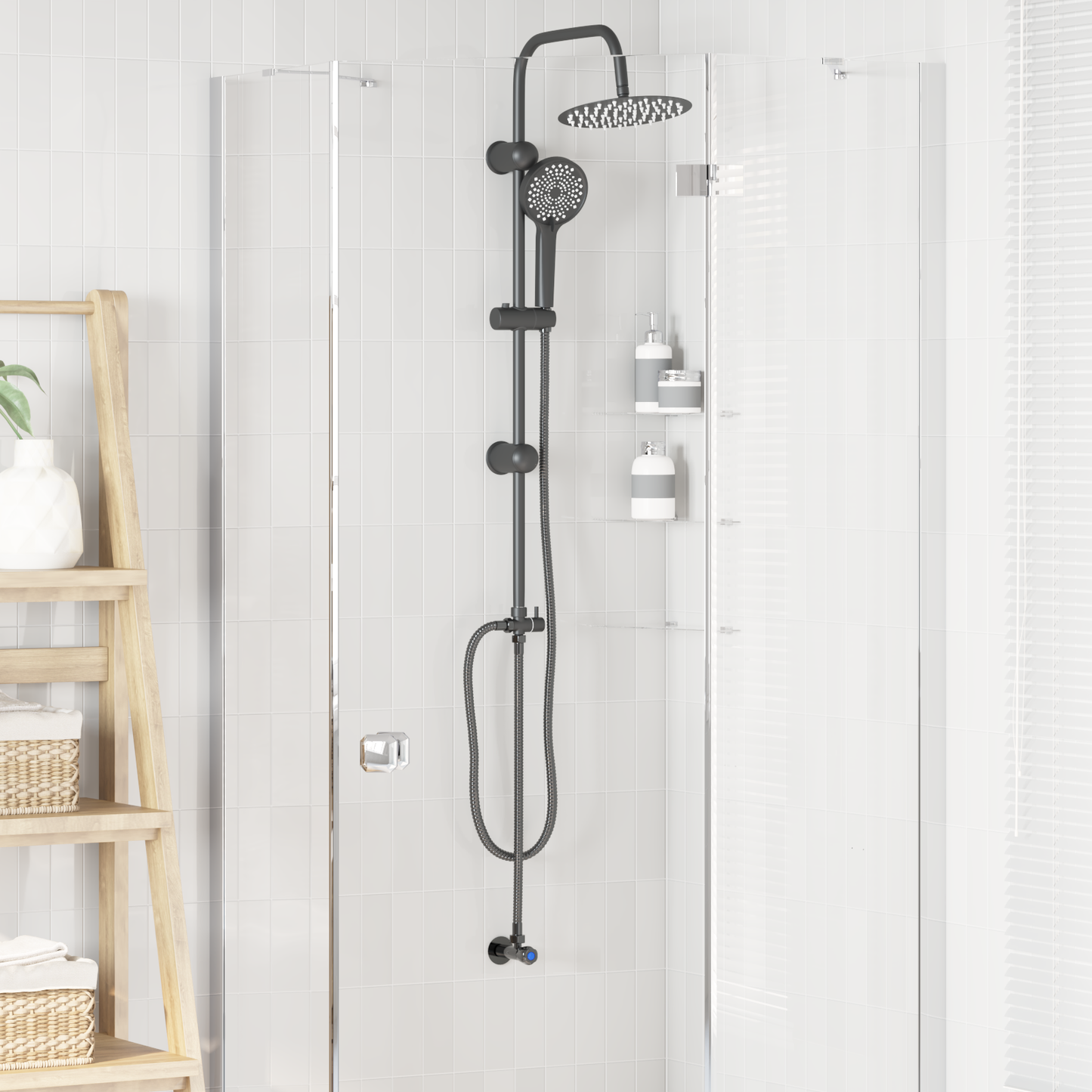 Shower System Black 47 x 20 x 95 cm Stainless Steel