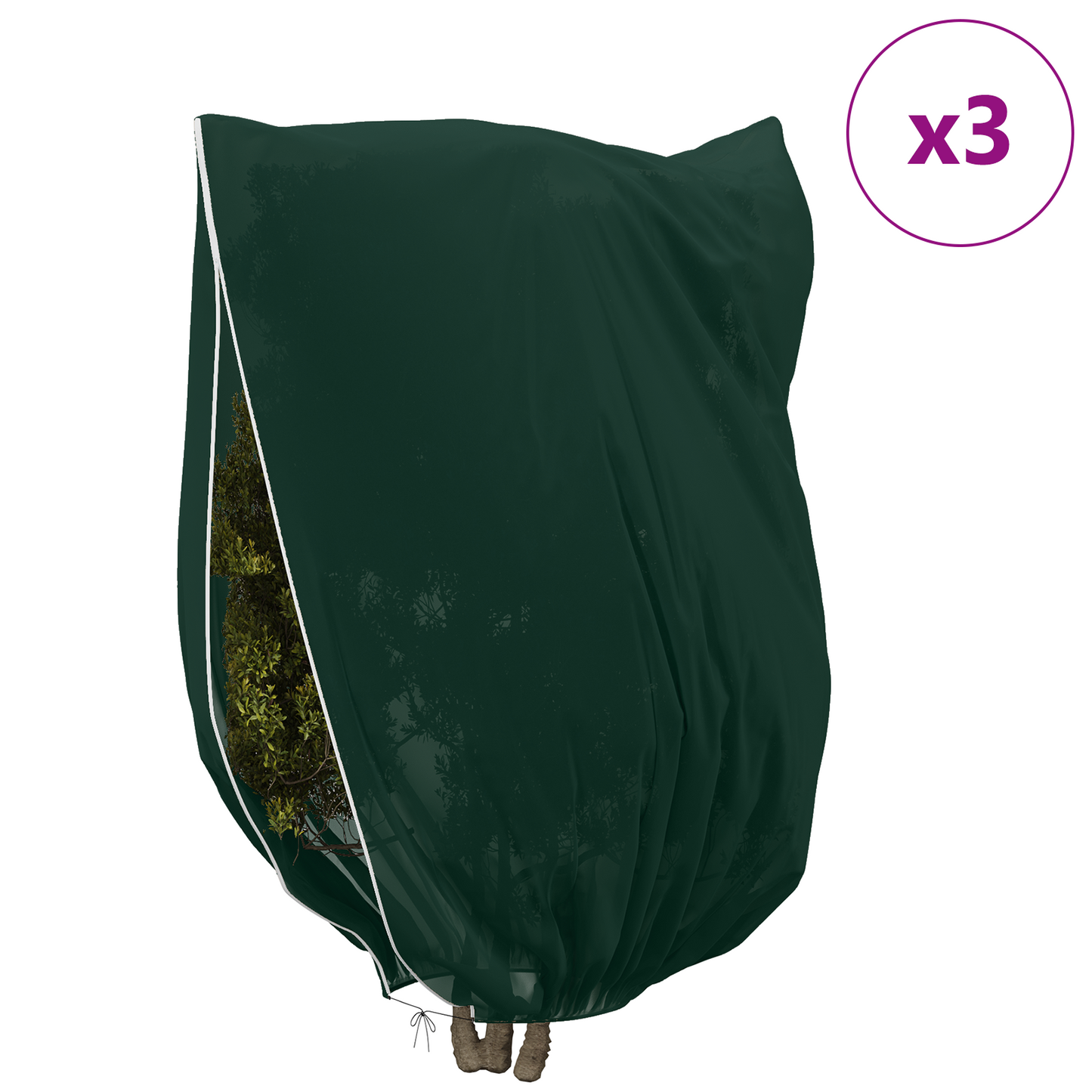 Frost Protection Plant Fleece Covers 3 pcs Green 2.4 x 2 m