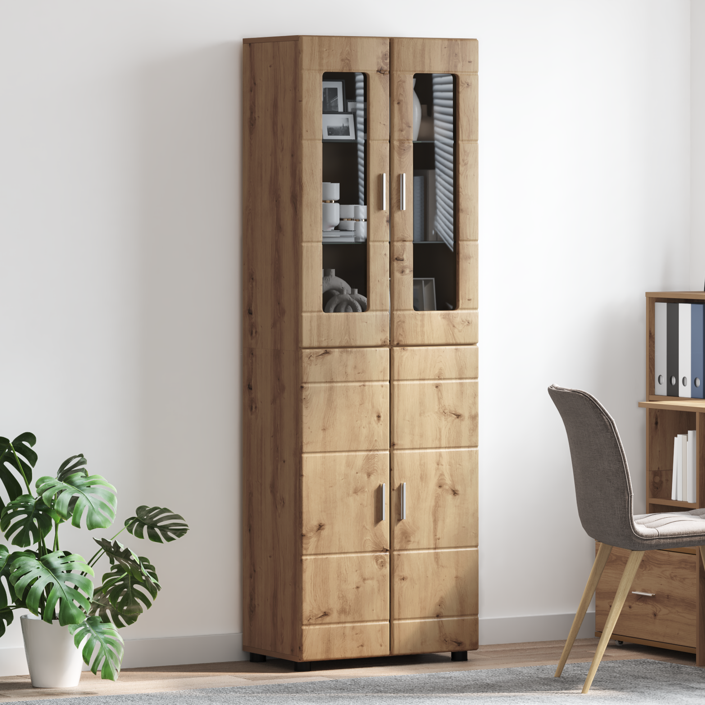Highboard FLORIN 60 x 35 x 182 cm Artisan Oak Engineered Wood