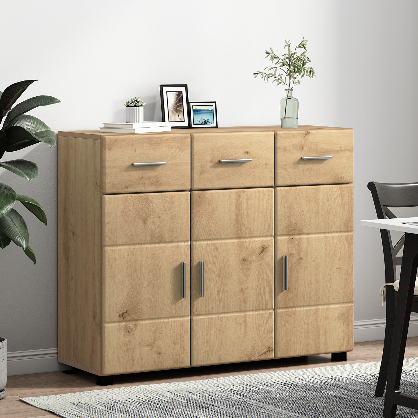 Sideboard FLORIN 88.5 x 30.5 x 73 cm Artisan Oak