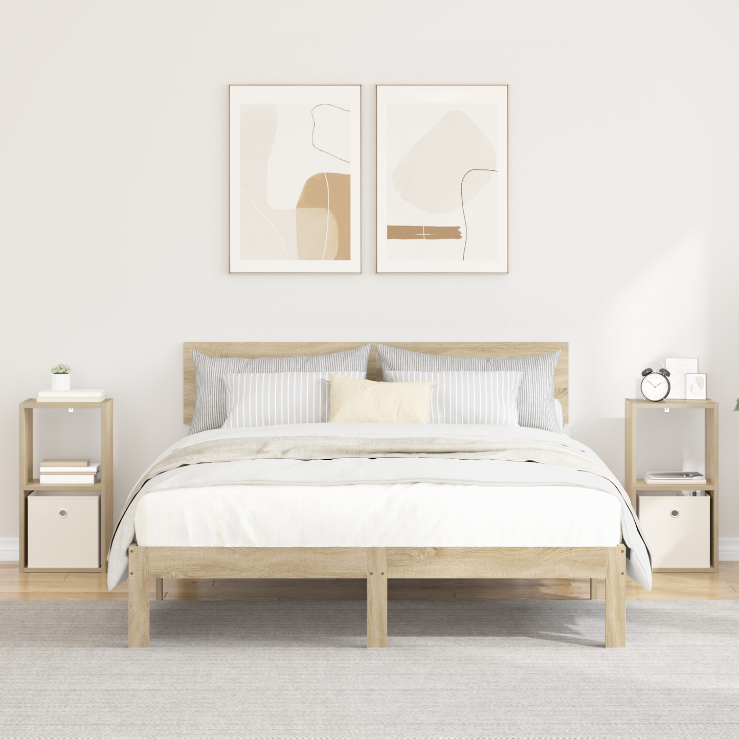 Bedside Table with Drawer 2 pcs Sonoma Oak 30.5 x 27 x 59.5 cm