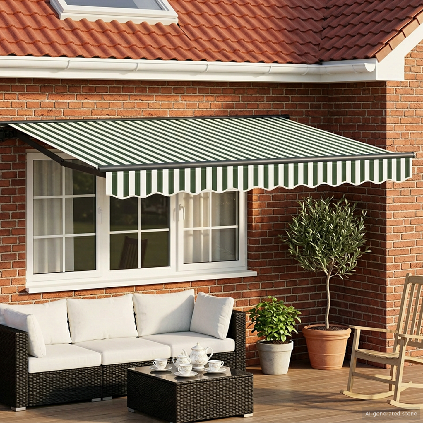 Manual Awning Frame with LEDs 3.5 x 2.5 m